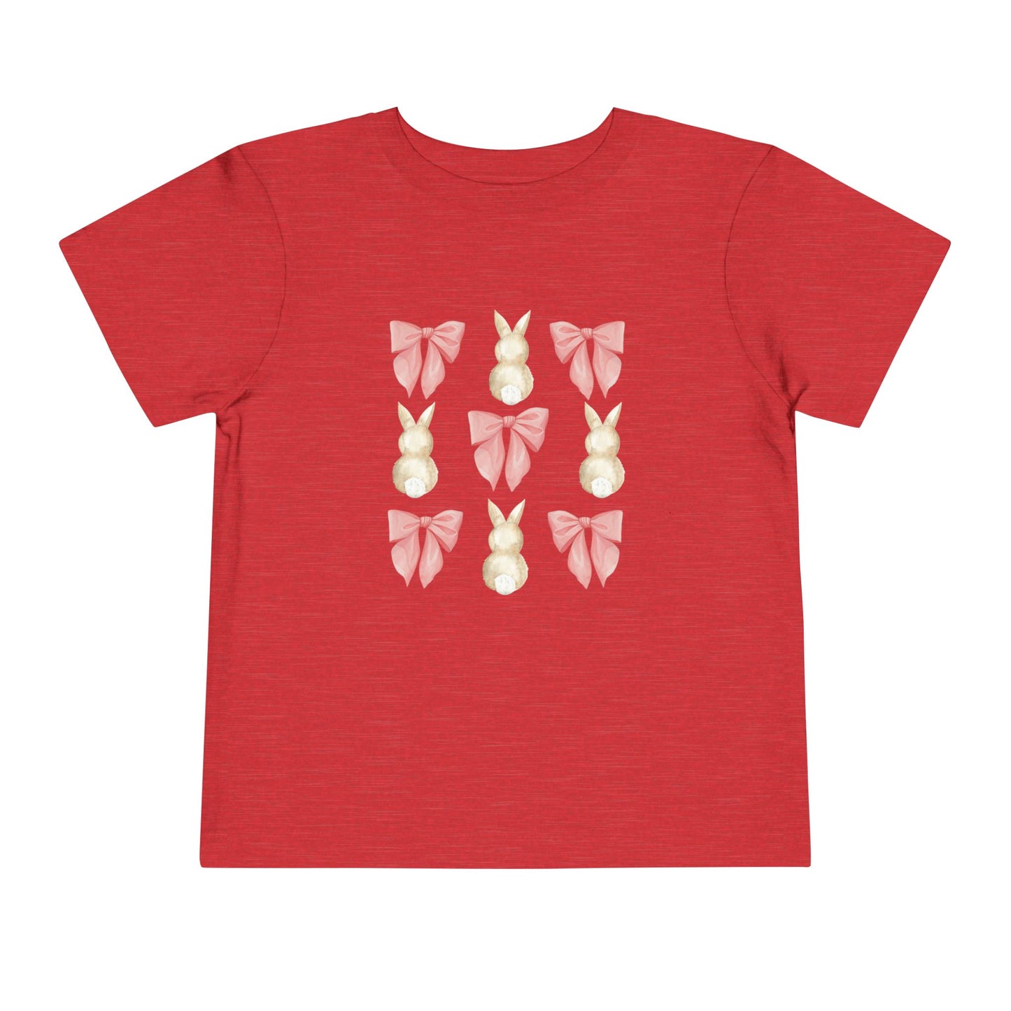 Bunnies & Pink Bow Coquette Toddler Tee