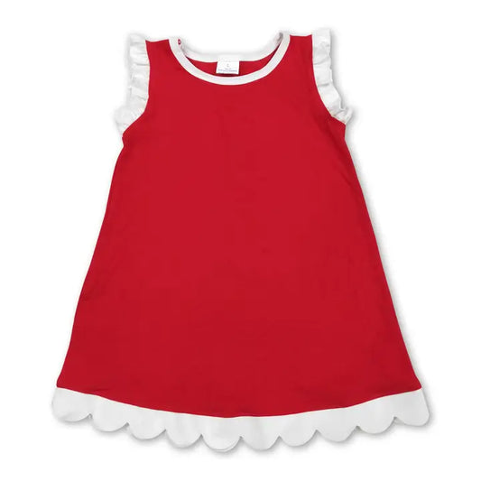 Girls Scallop Ruffle Dress