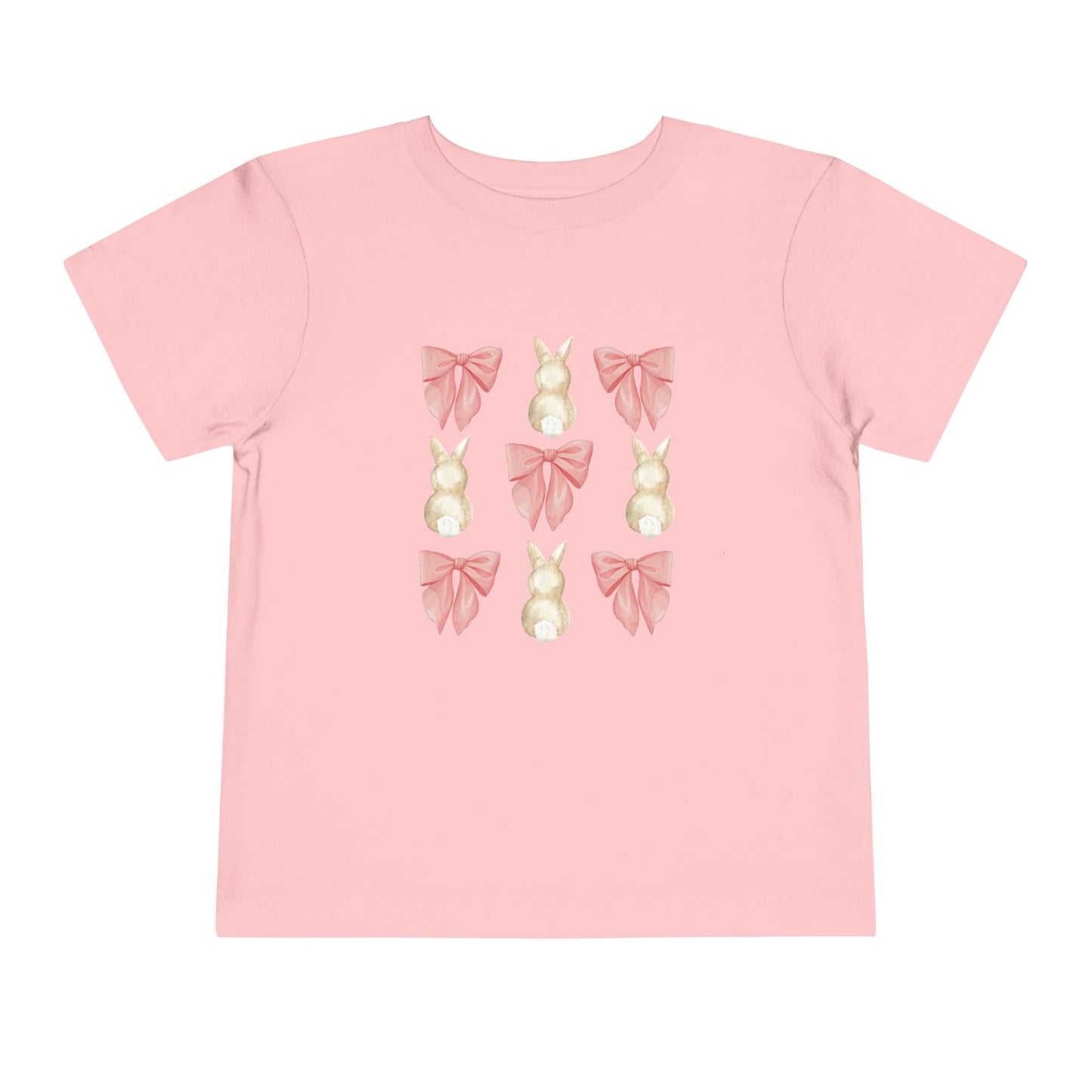 Bunnies & Pink Bow Coquette Toddler Tee