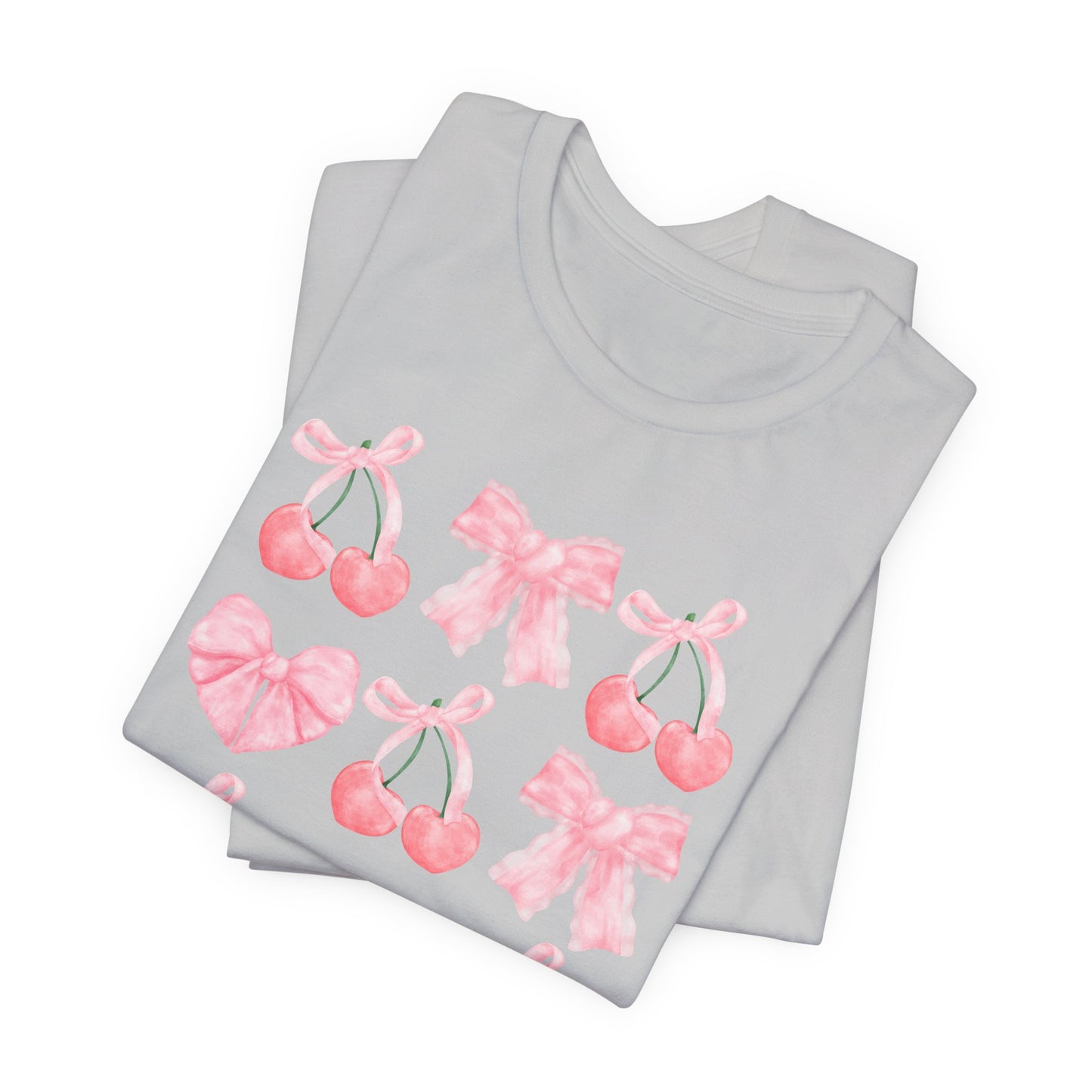 Pink Cherry Heart & Bow Tee