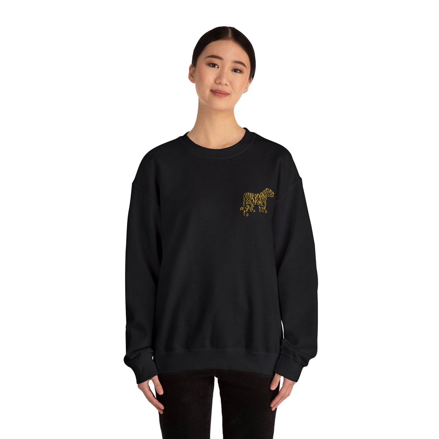 Yellow Embroidered Tiger Crewneck