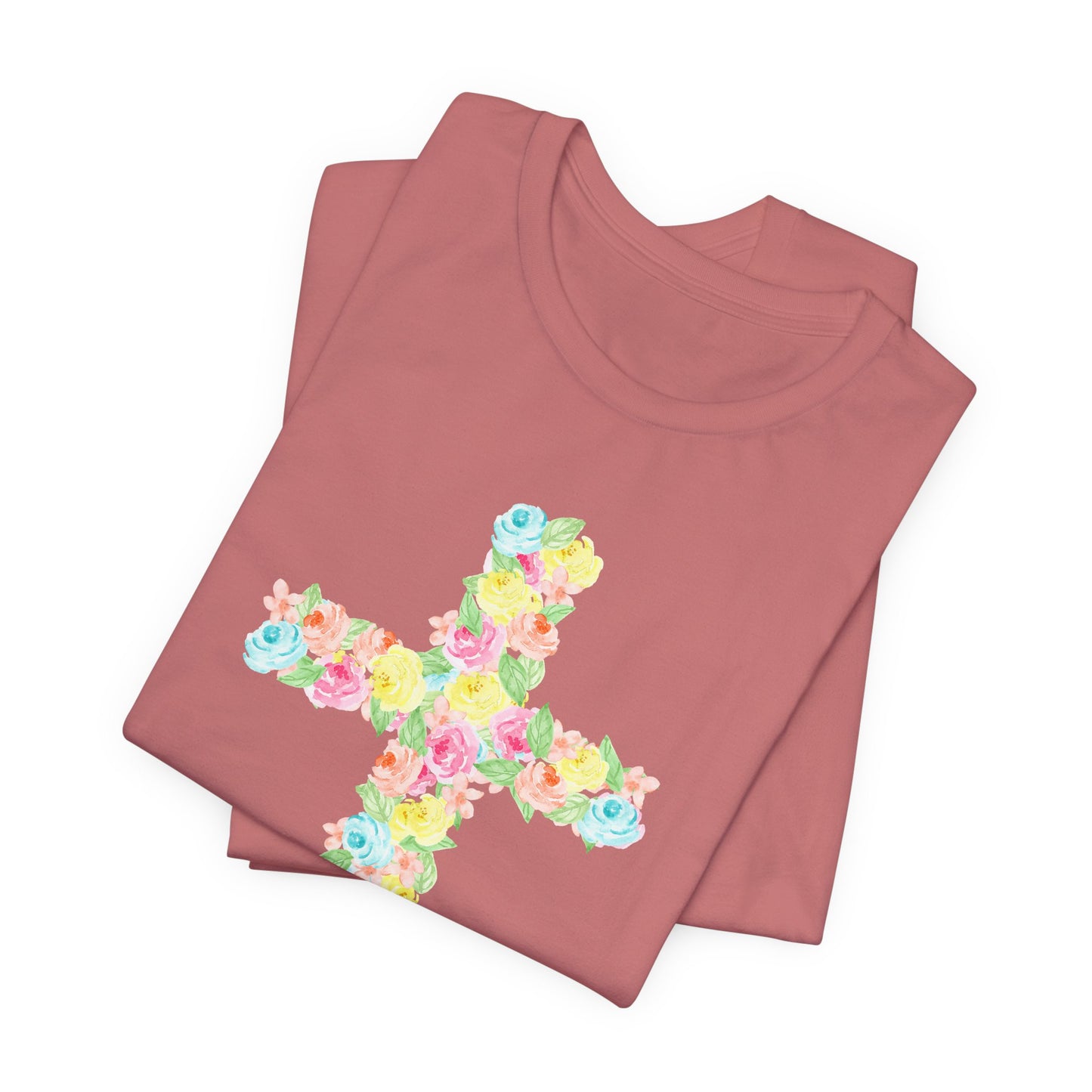 Floral Cross Adult Tee
