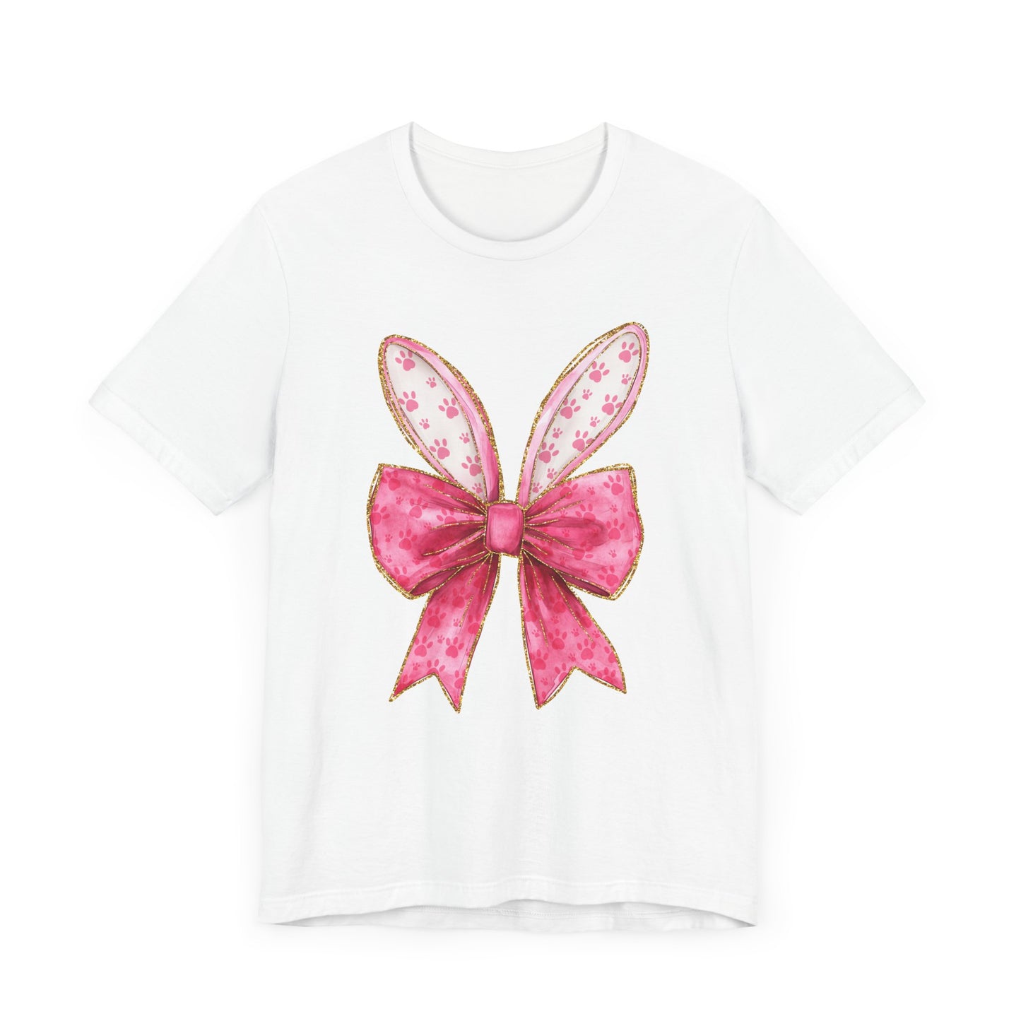 Pink Bow Bunny Ears Adult Tee