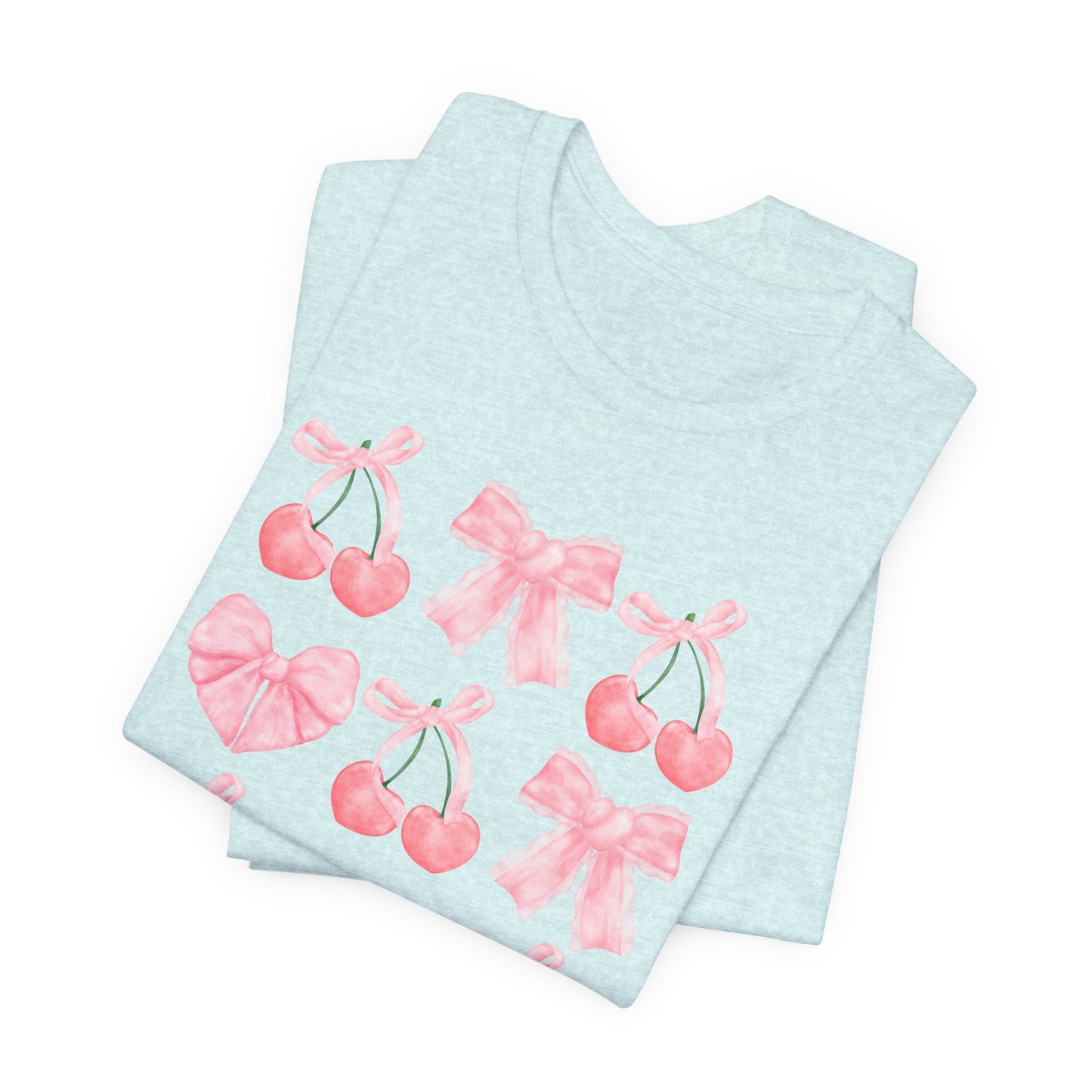 Pink Cherry Heart & Bow Tee