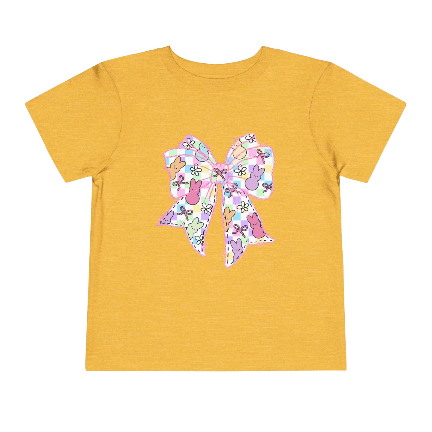 Easter Peeps Coquette Bow Toddler Tee