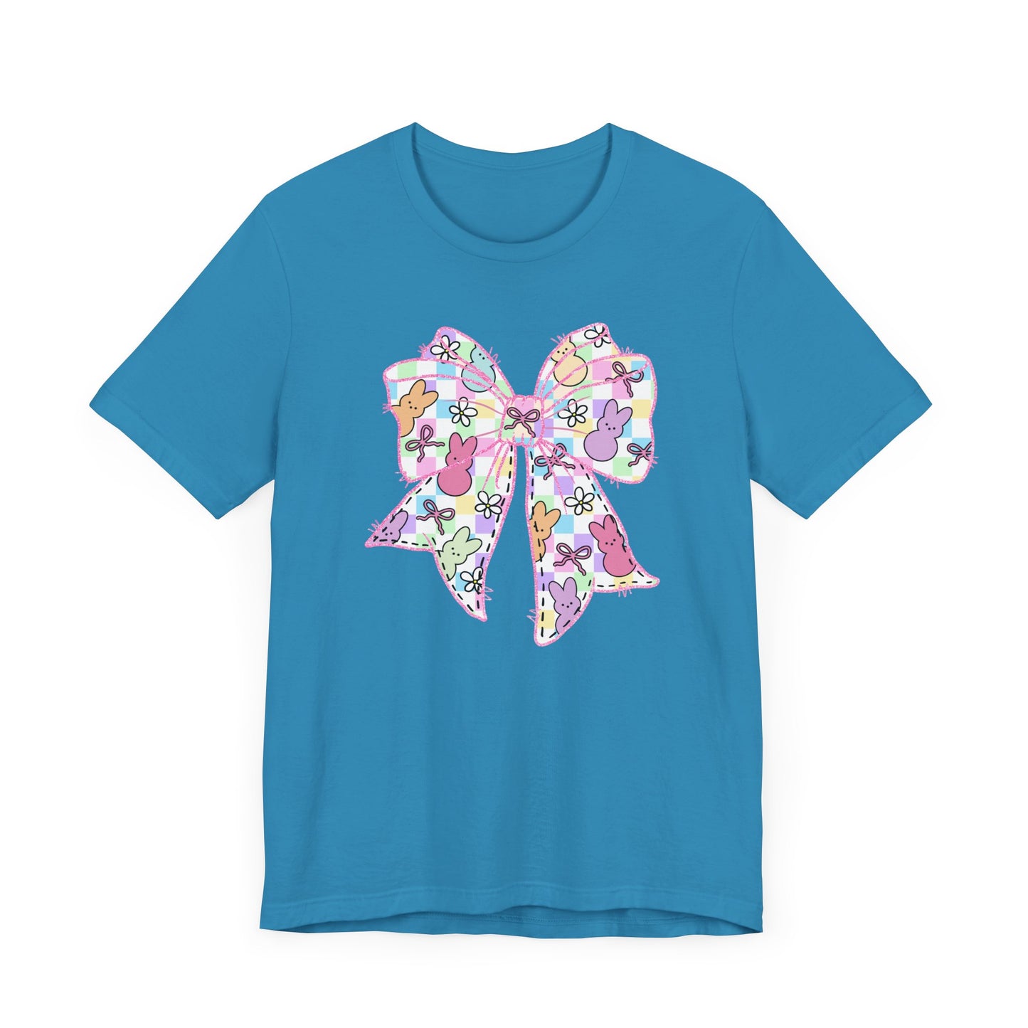 Easter Peeps Coquette Bow Adult Tee