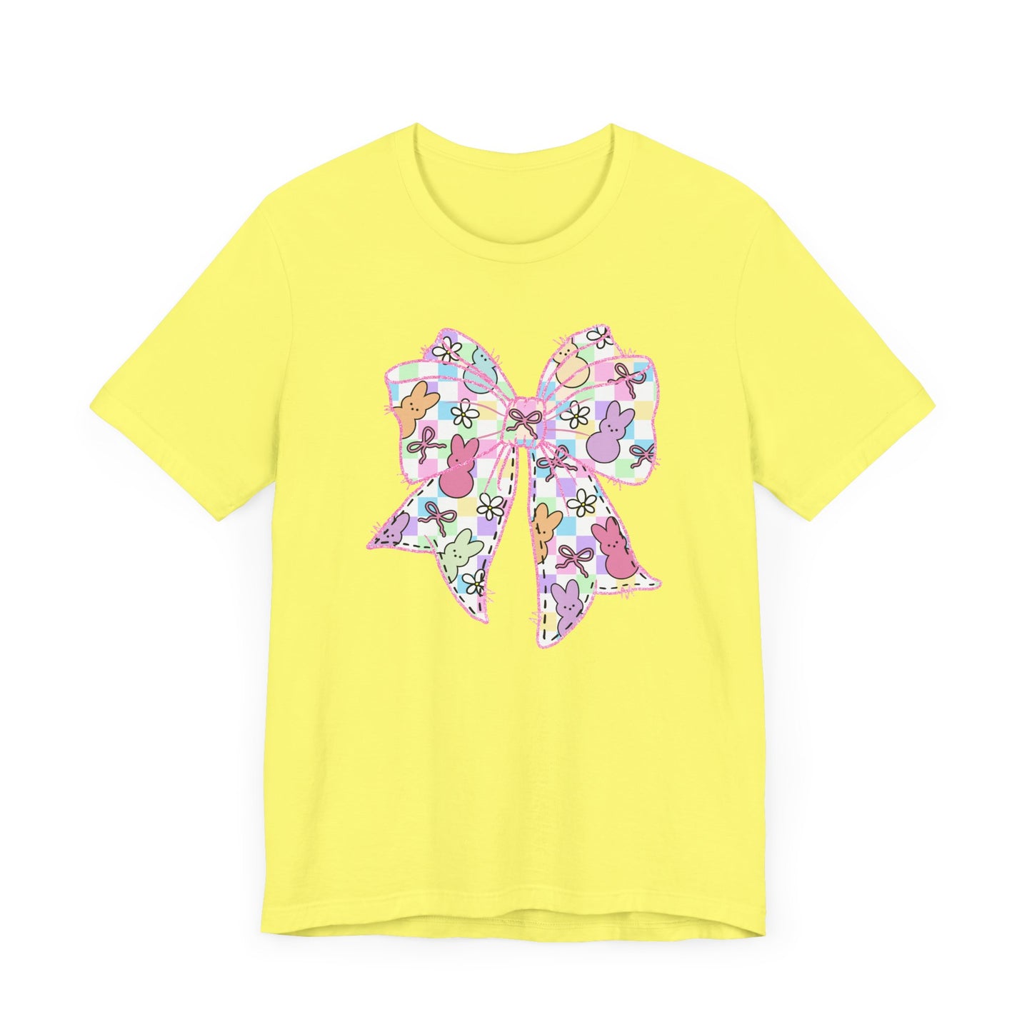 Easter Peeps Coquette Bow Adult Tee