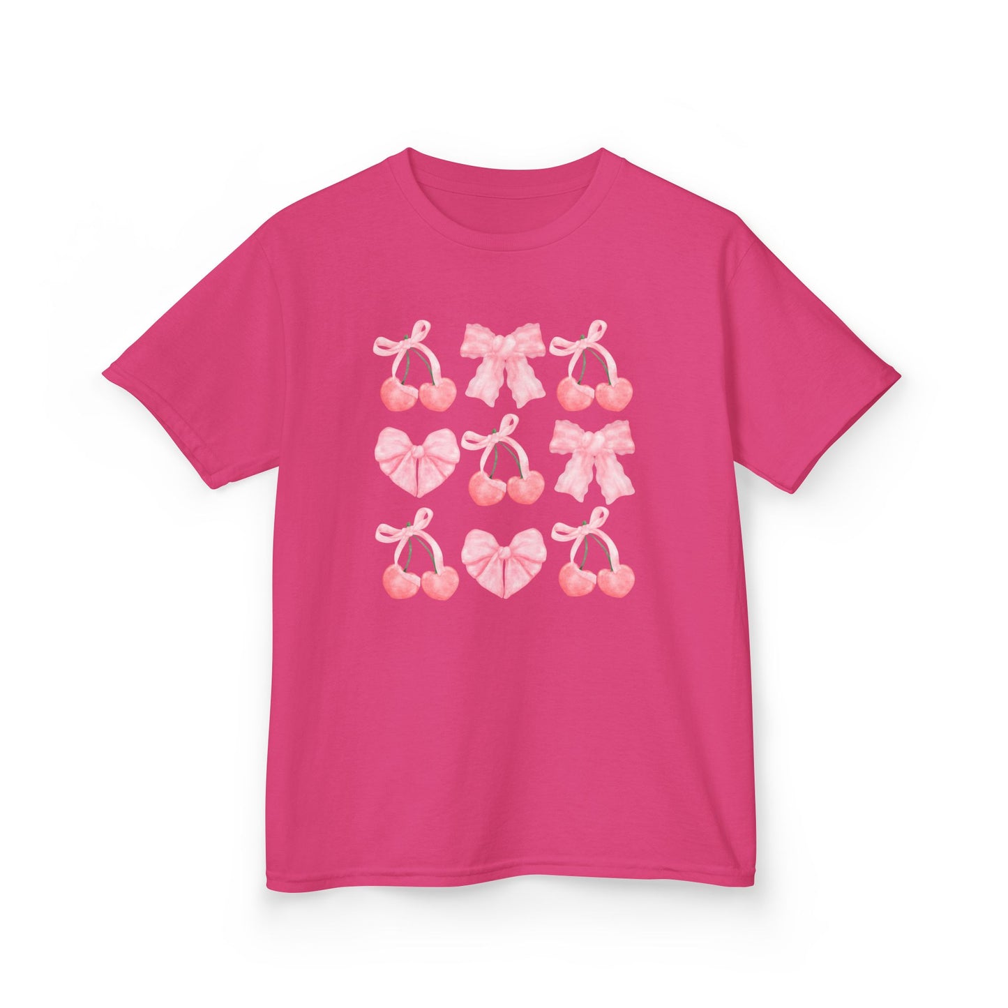 Youth Pink Cherry Heart & Bow Tee