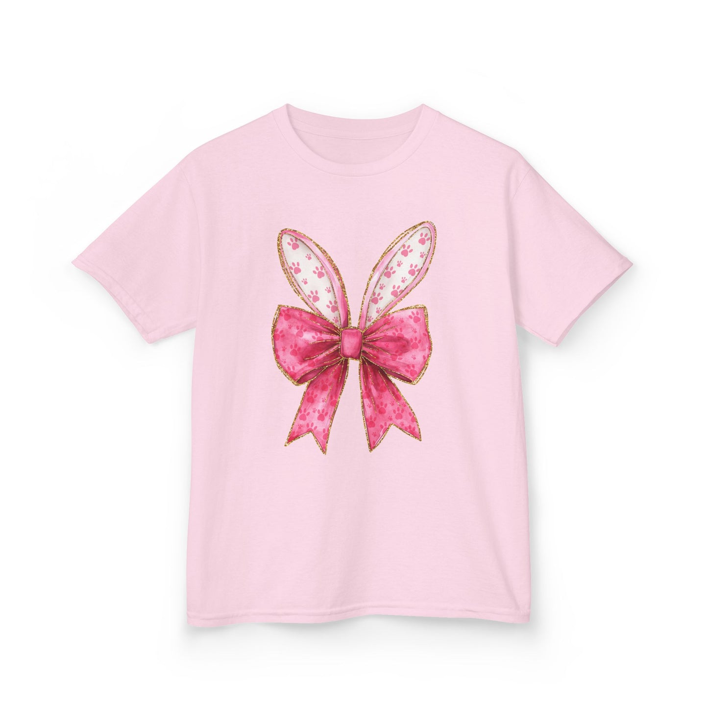Pink Bow Bunny Ears Youth Tee