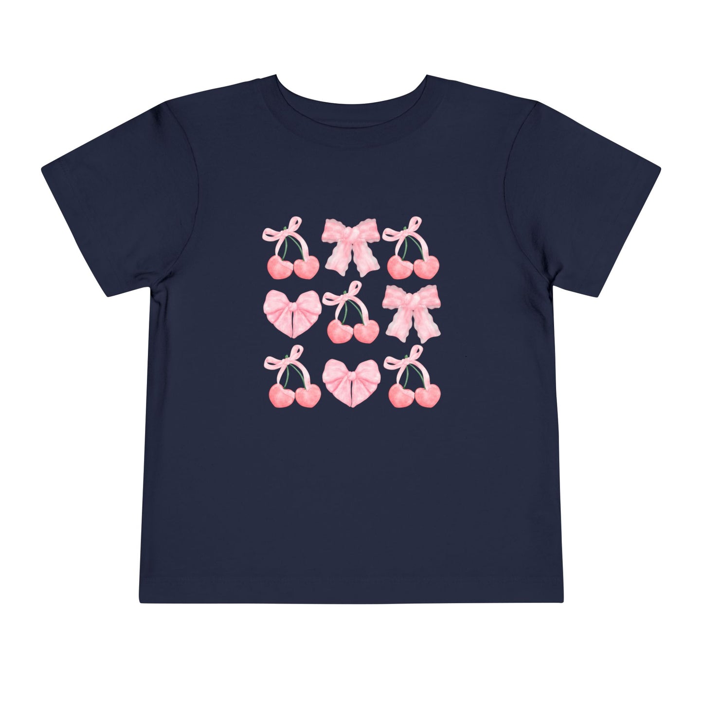 Toddler Pink Cherry Heart & Bow Tee