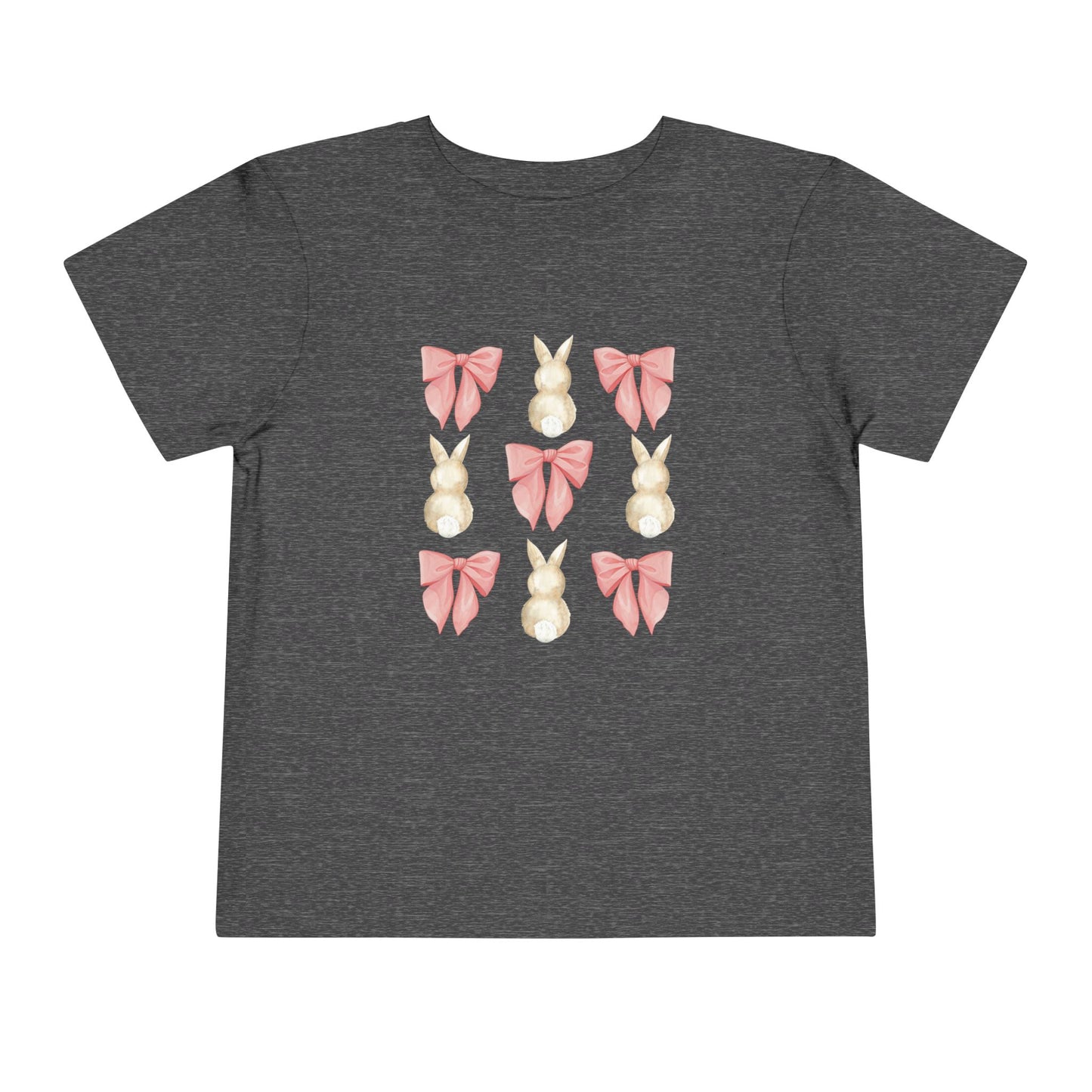 Bunnies & Pink Bow Coquette Toddler Tee