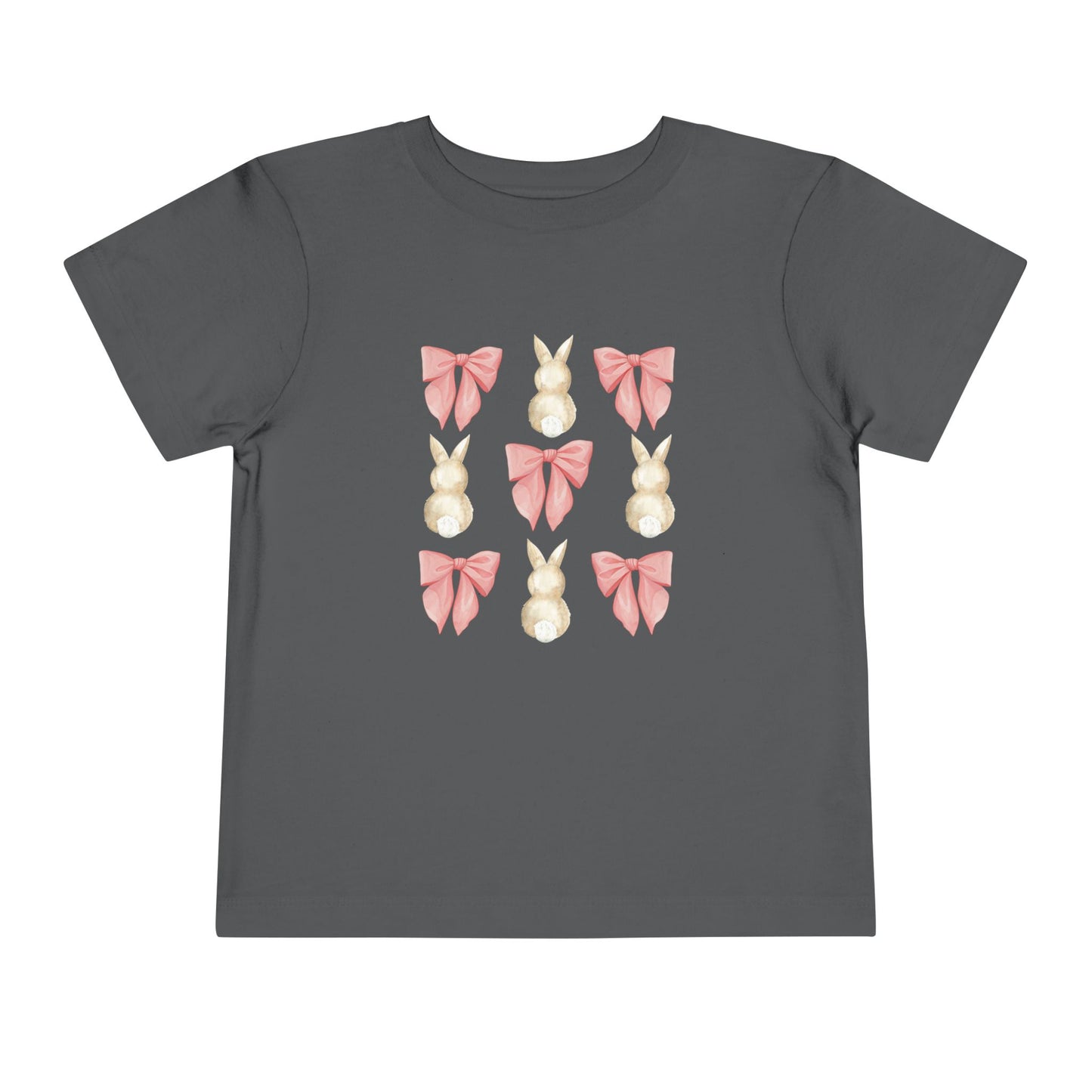 Bunnies & Pink Bow Coquette Toddler Tee