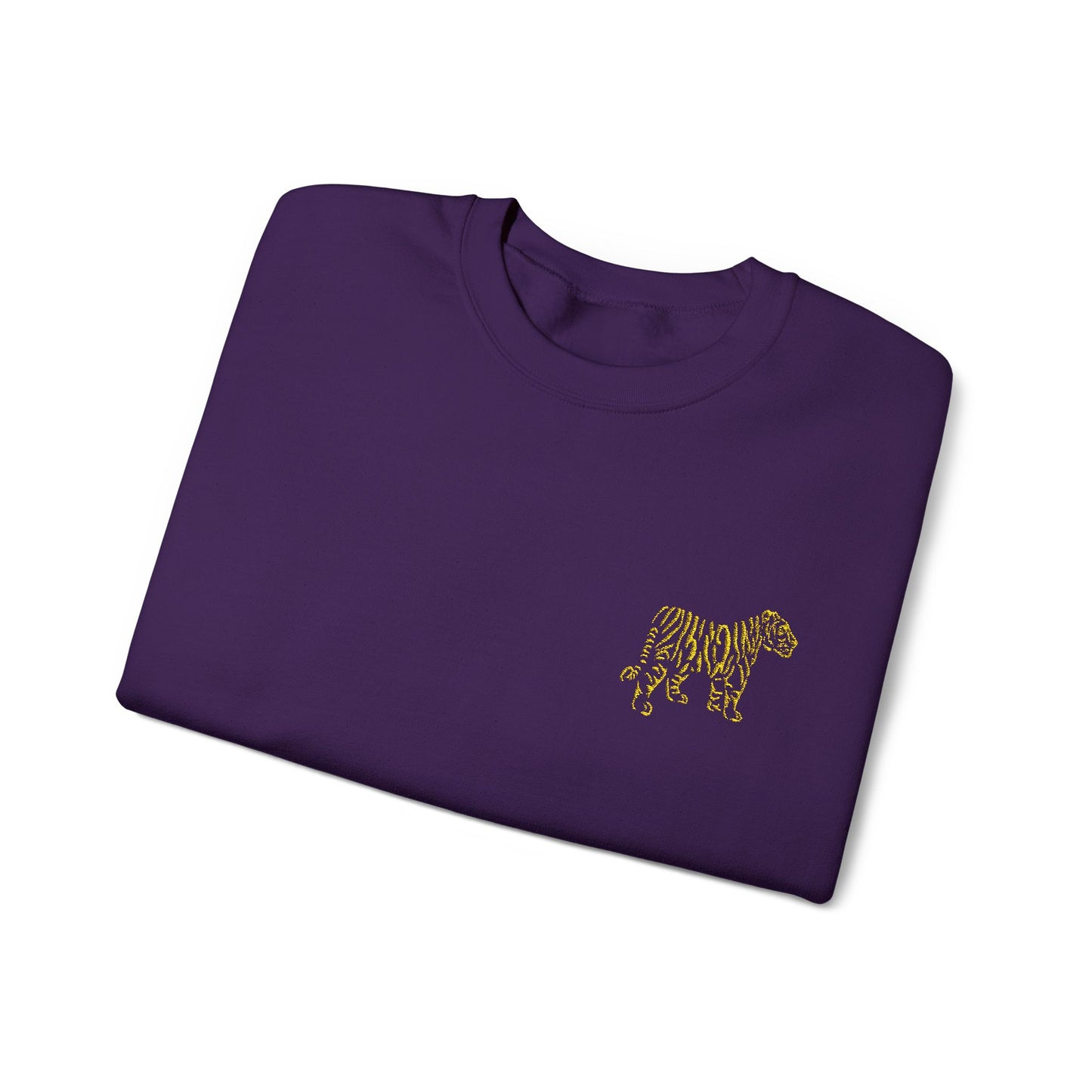 Yellow Embroidered Tiger Crewneck