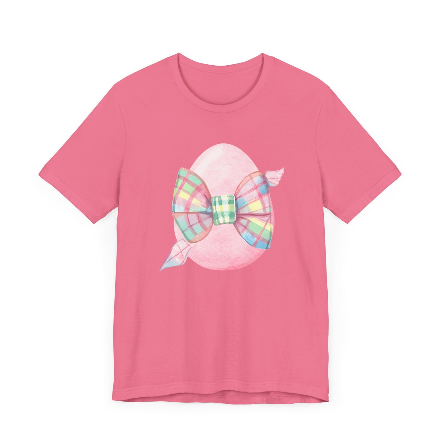 Plaid Bow Easter Egg Adult Tee