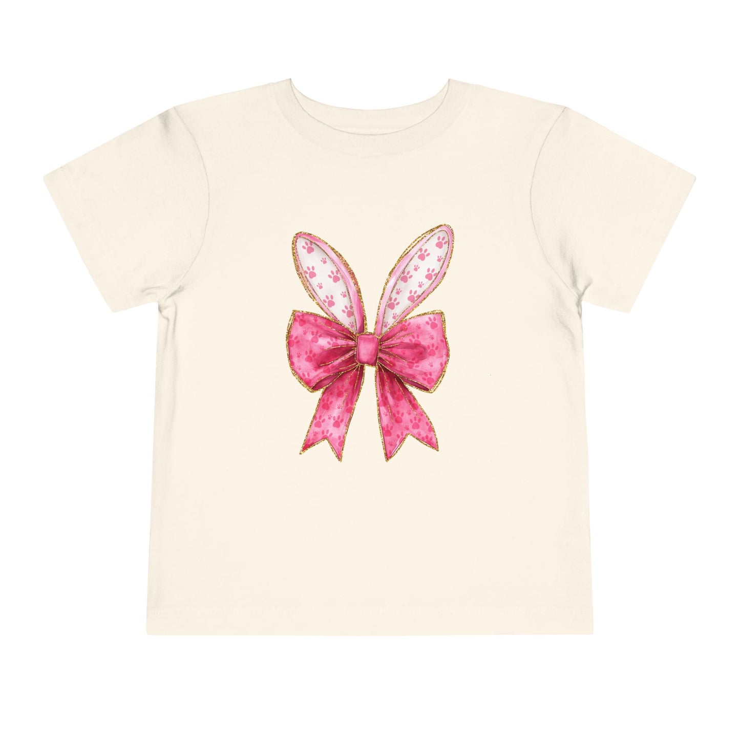 Pink Bow Bunny Ears Toddler Tee