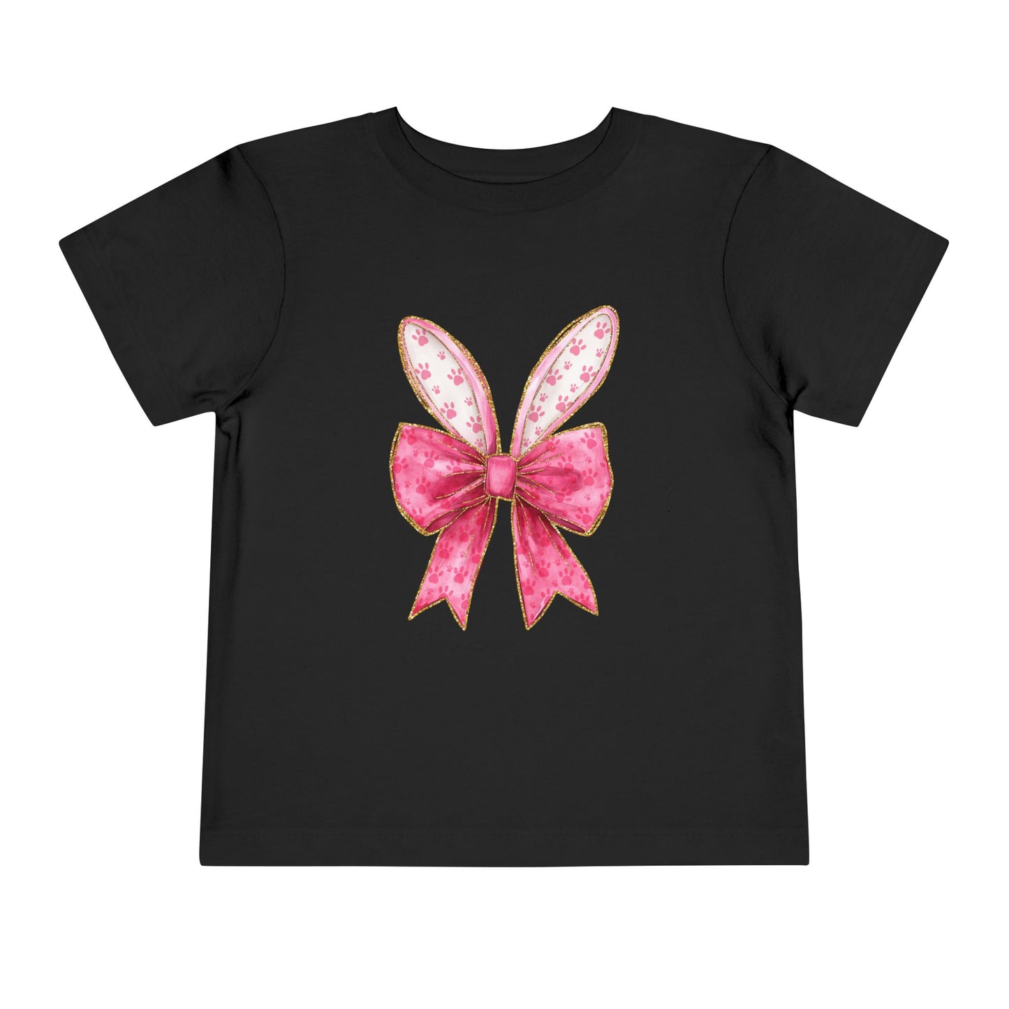Pink Bow Bunny Ears Toddler Tee