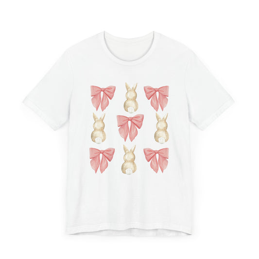 Bunnies & Pink Bow Coquette Adult Tee