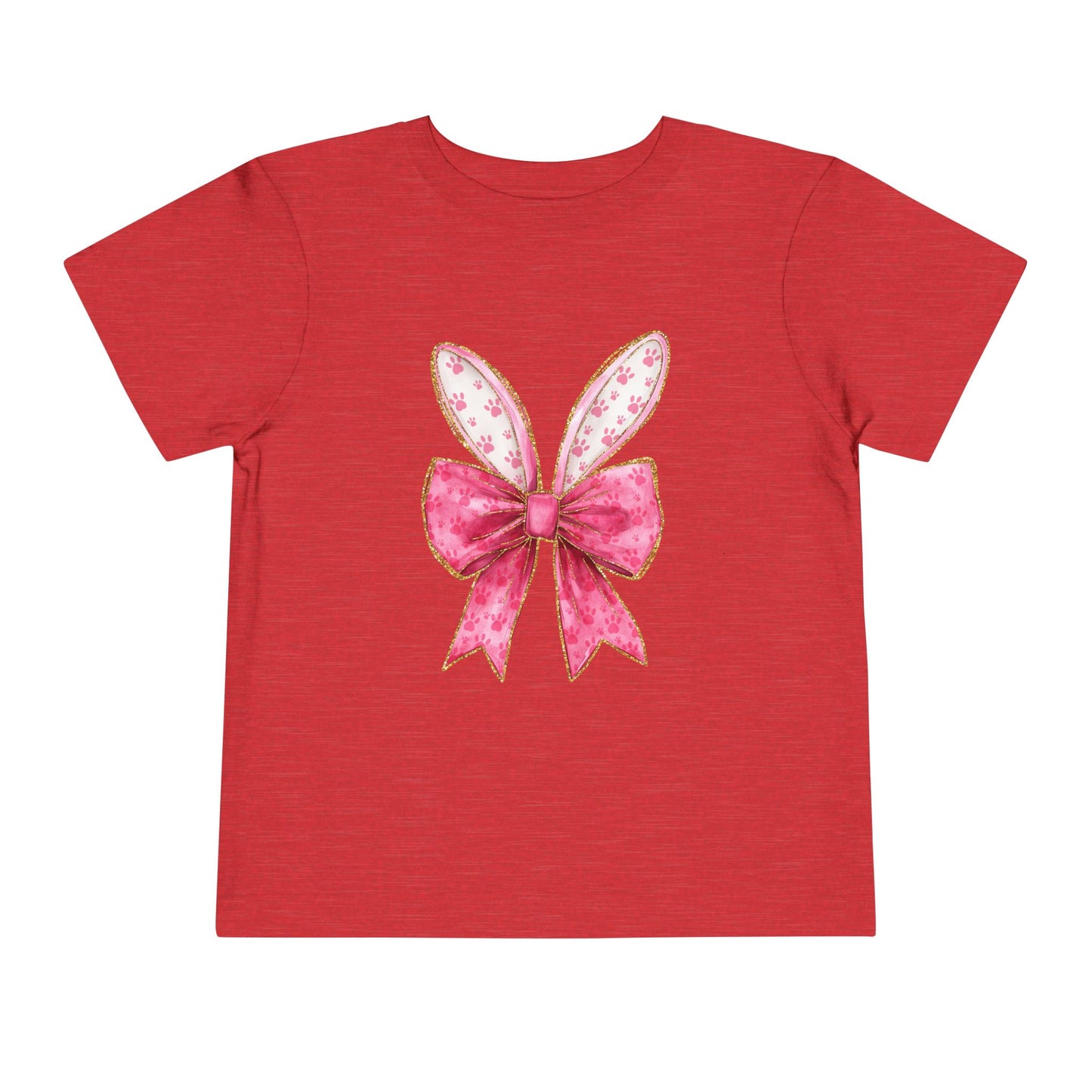 Pink Bow Bunny Ears Toddler Tee