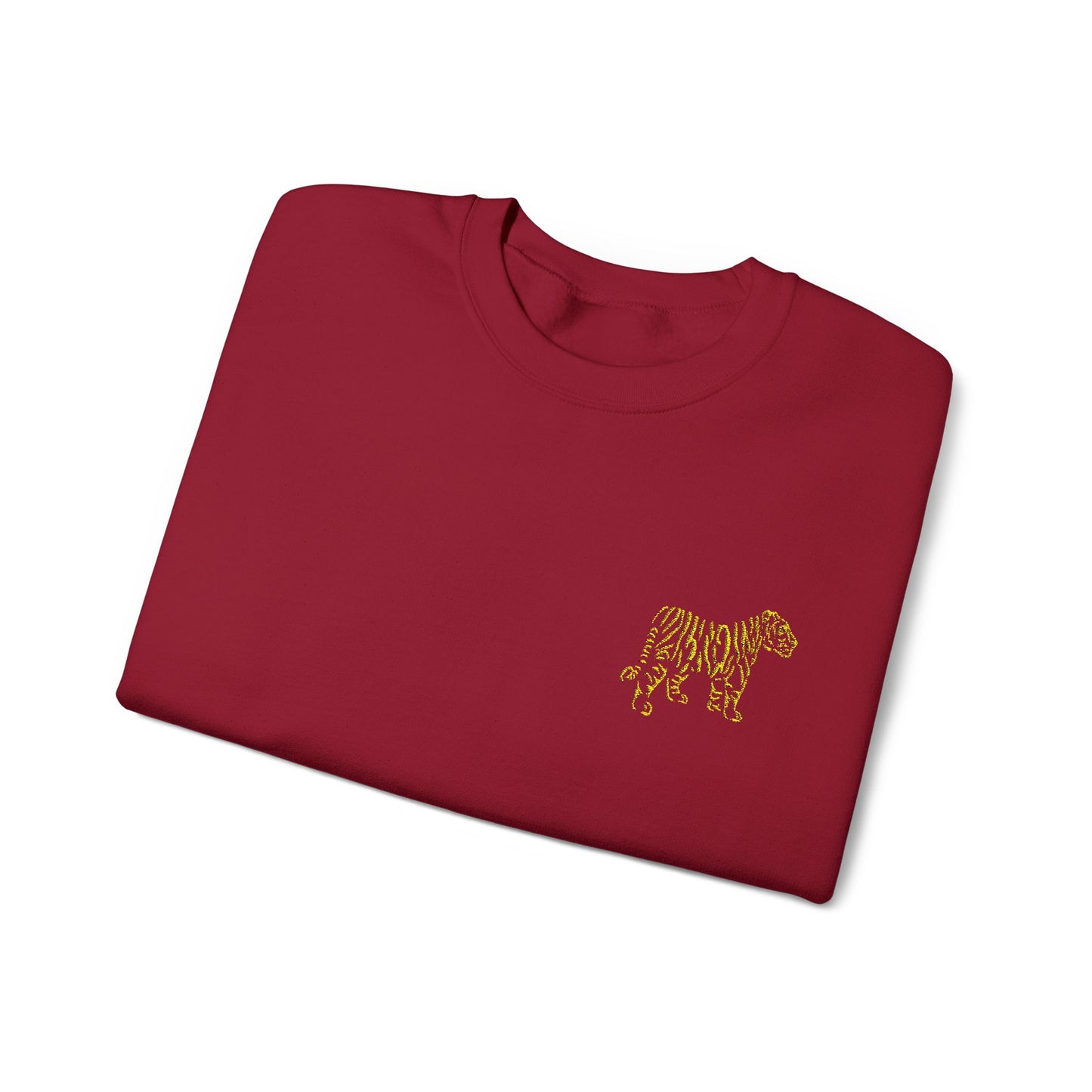 Yellow Embroidered Tiger Crewneck