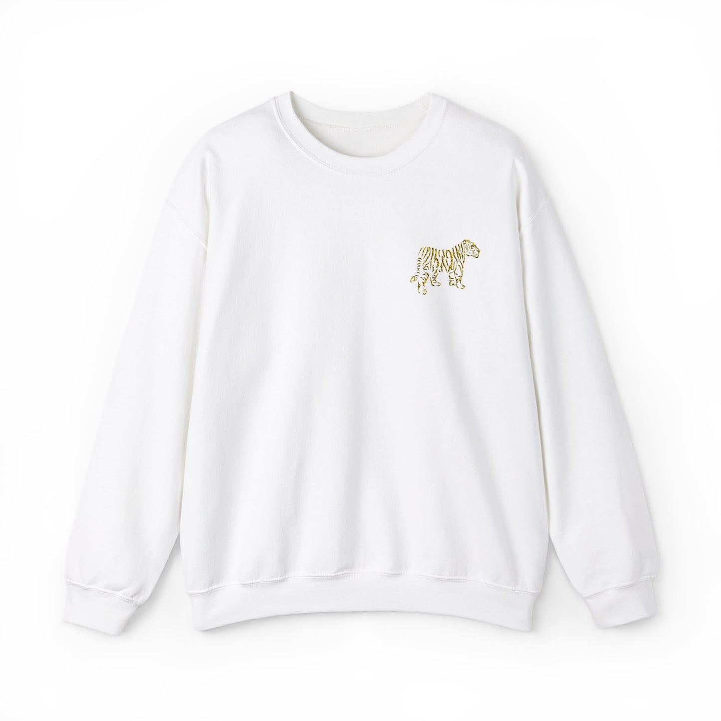 Yellow Embroidered Tiger Crewneck