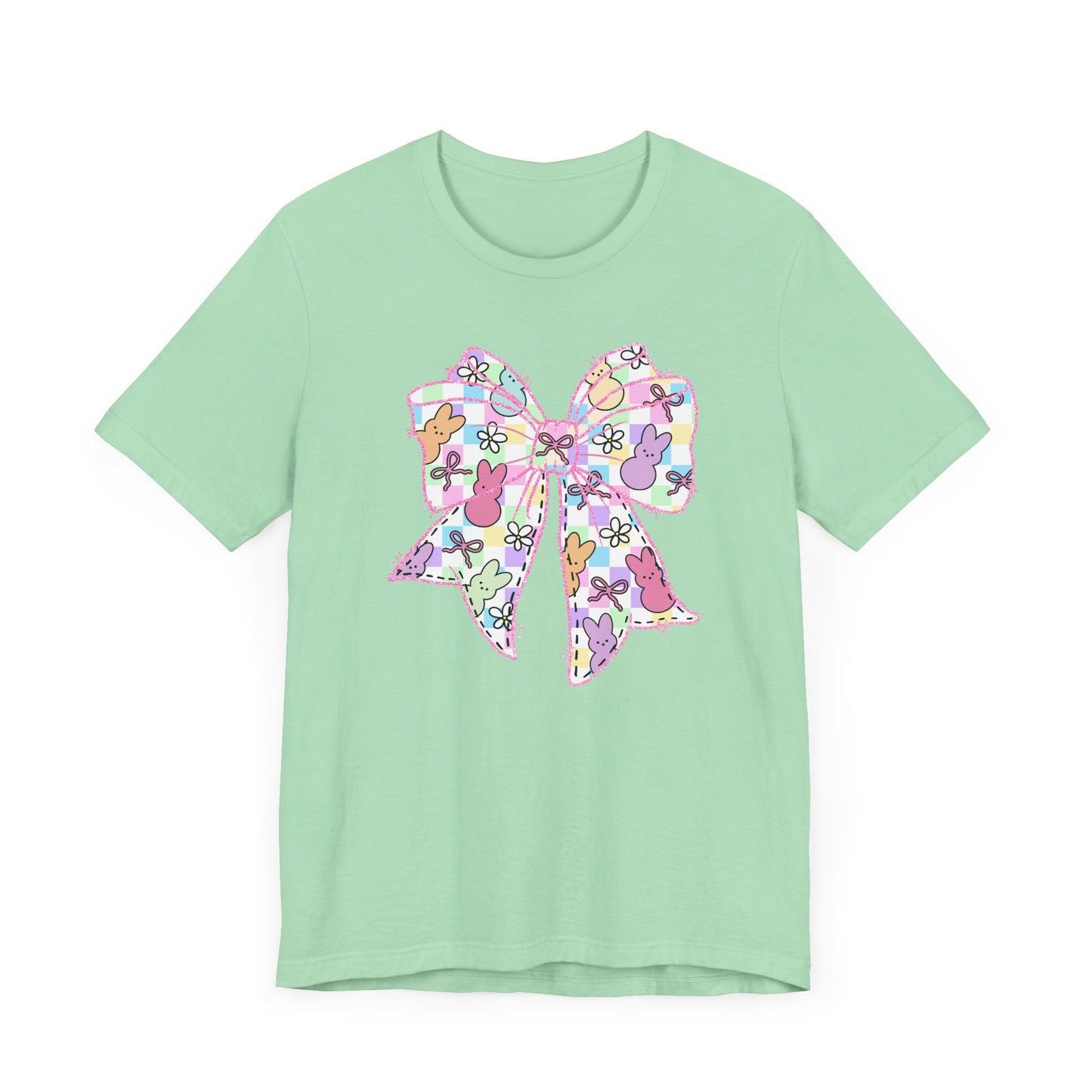 Easter Peeps Coquette Bow Adult Tee