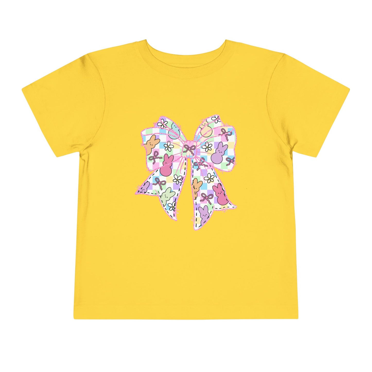 Easter Peeps Coquette Bow Toddler Tee