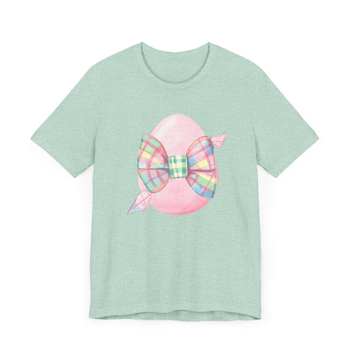 Plaid Bow Easter Egg Adult Tee
