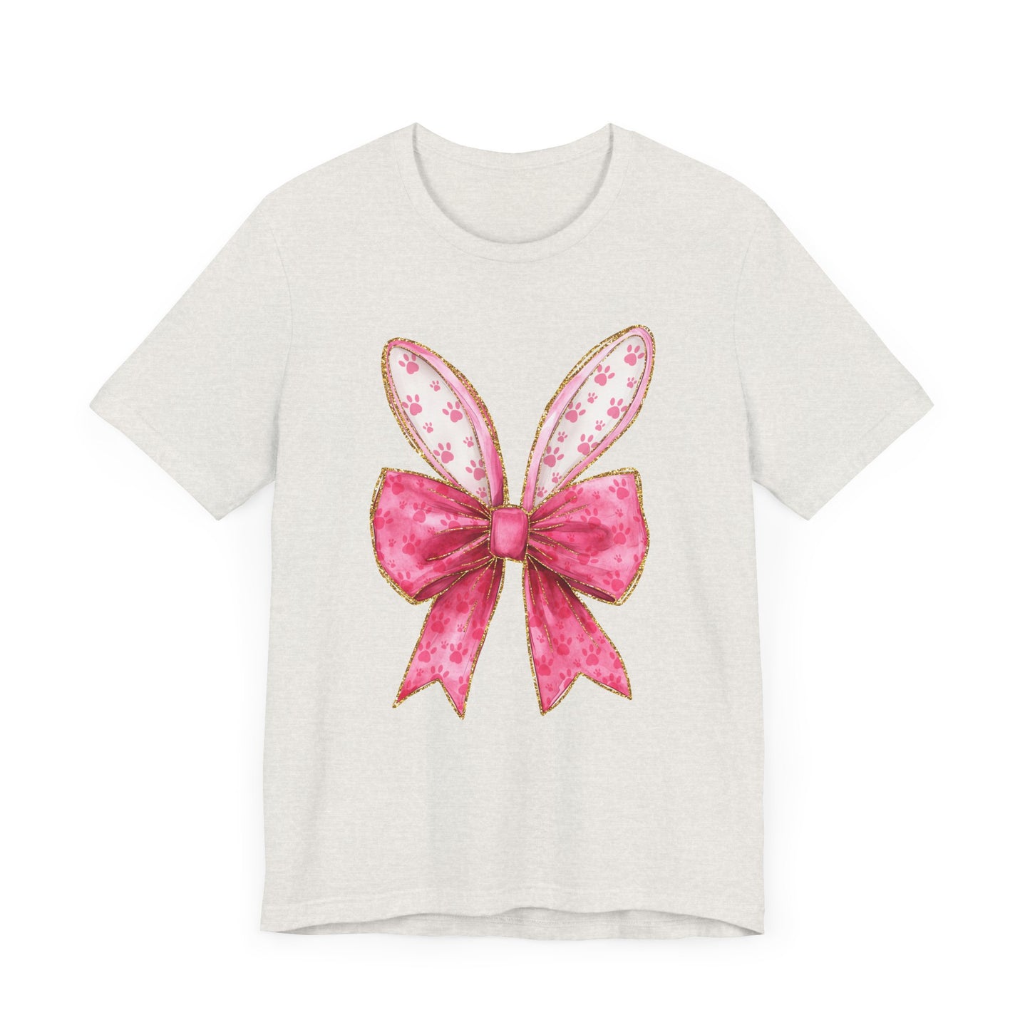 Pink Bow Bunny Ears Adult Tee
