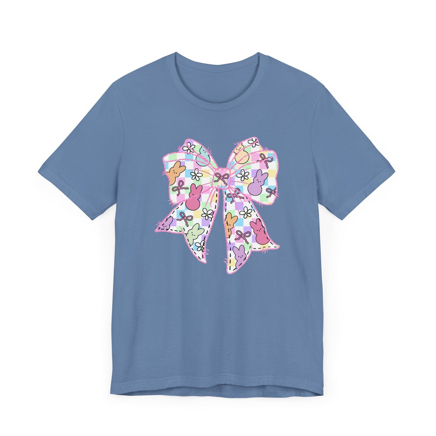 Easter Peeps Coquette Bow Adult Tee