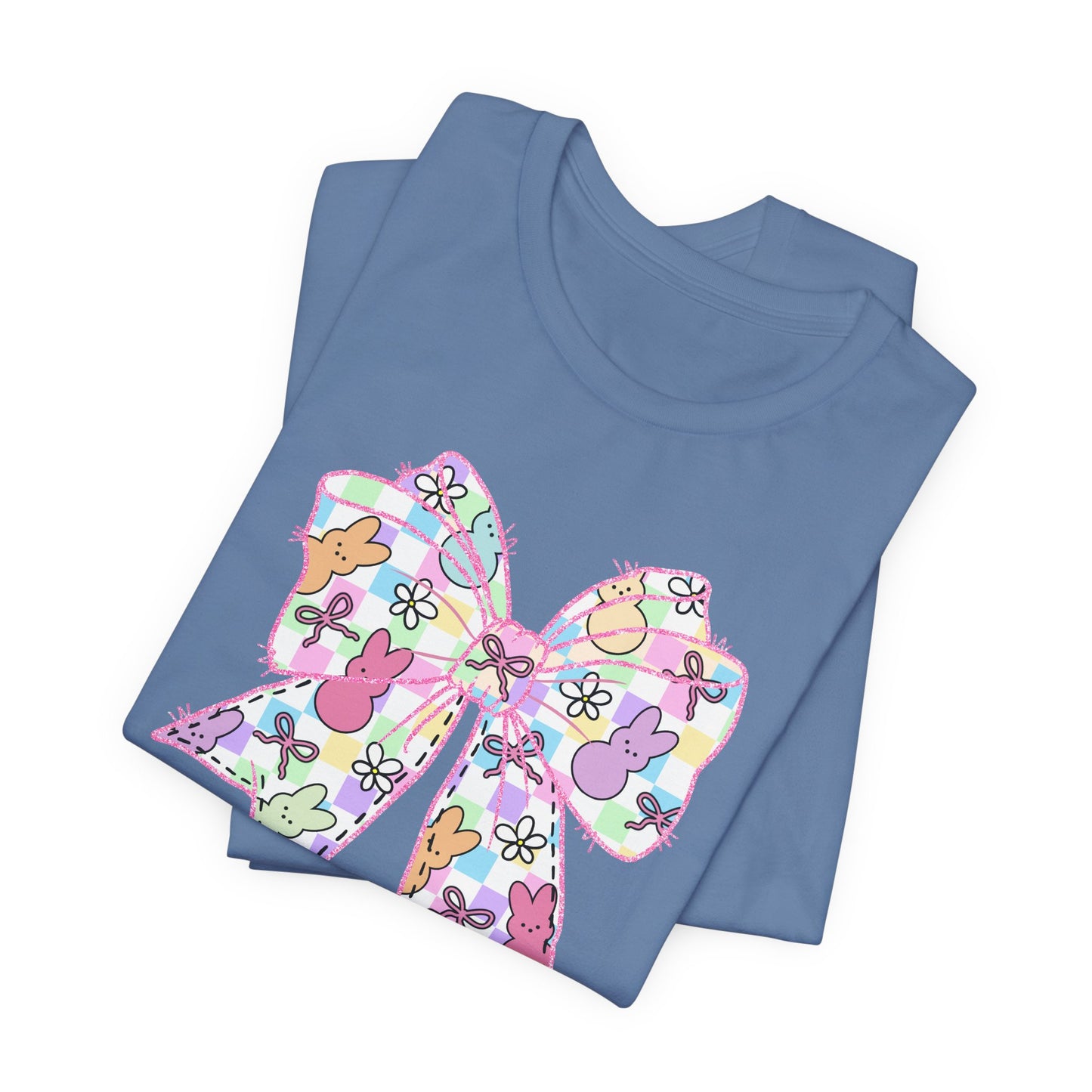 Easter Peeps Coquette Bow Adult Tee