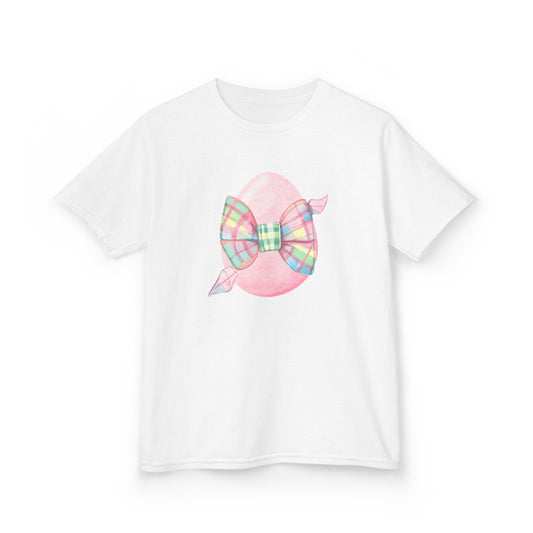 Plaid Bow Easter Egg Youth Tee