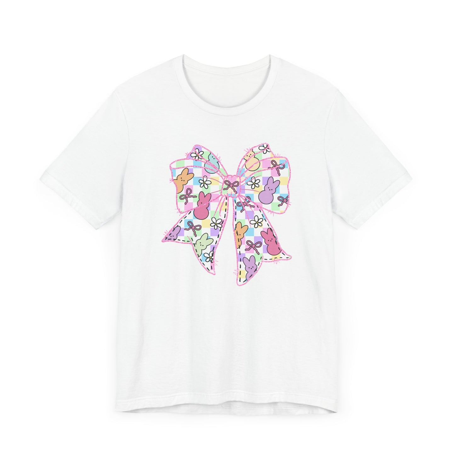 Easter Peeps Coquette Bow Adult Tee