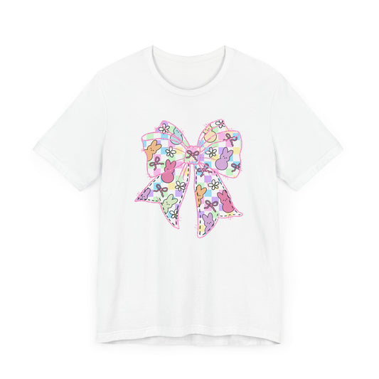 Easter Peeps Coquette Bow Adult Tee