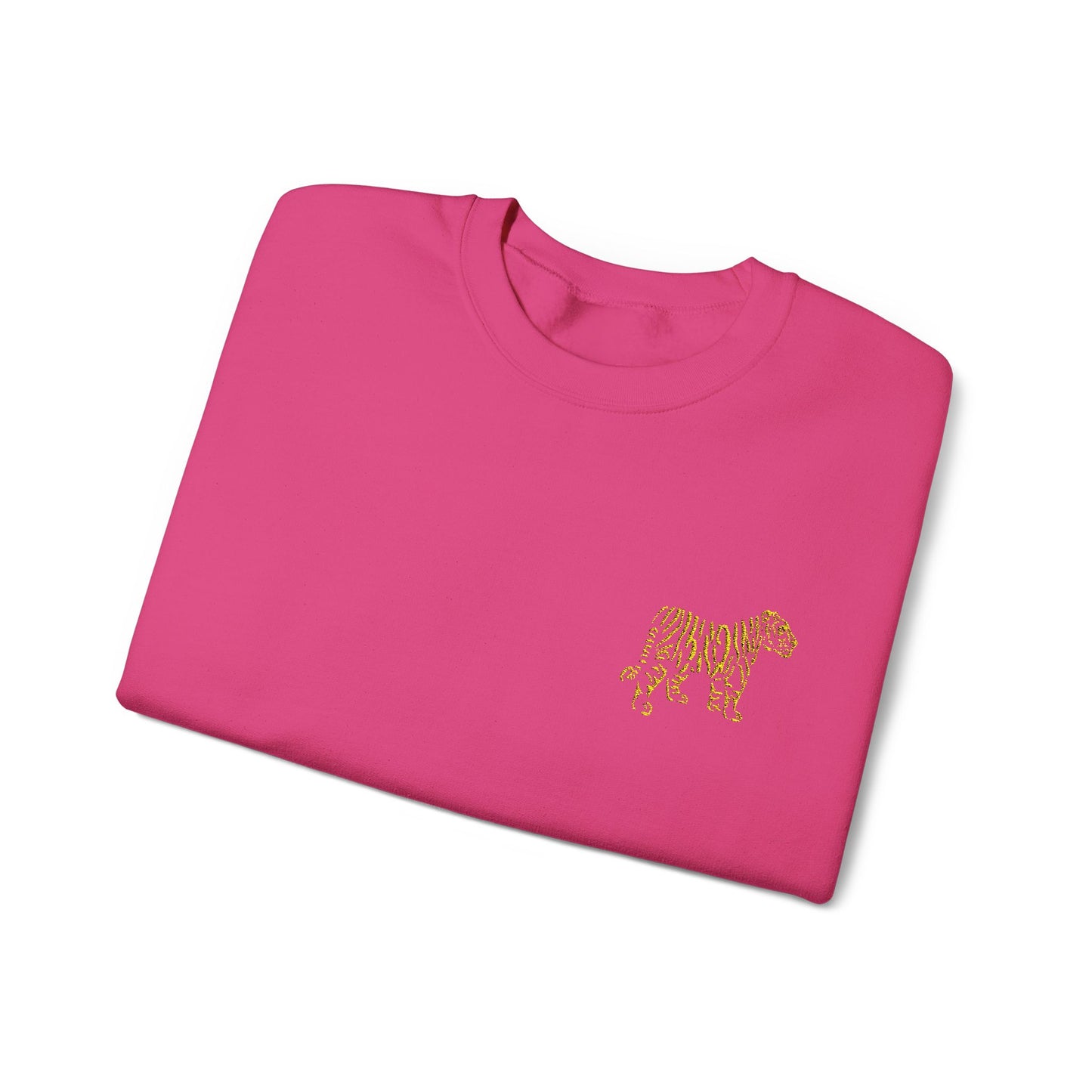 Yellow Embroidered Tiger Crewneck
