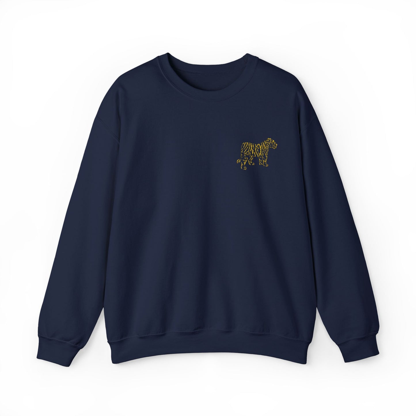 Yellow Embroidered Tiger Crewneck