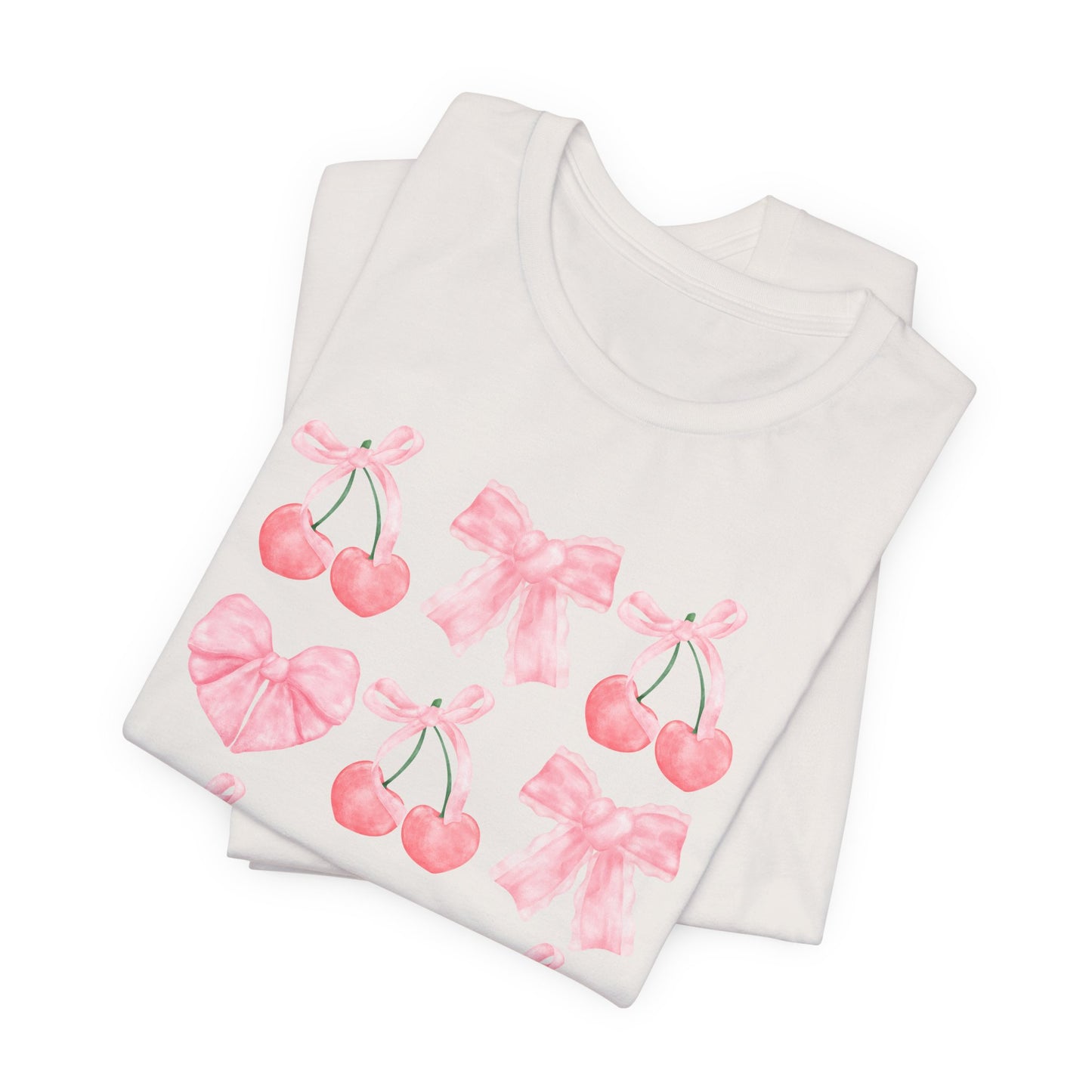 Pink Cherry Heart & Bow Tee