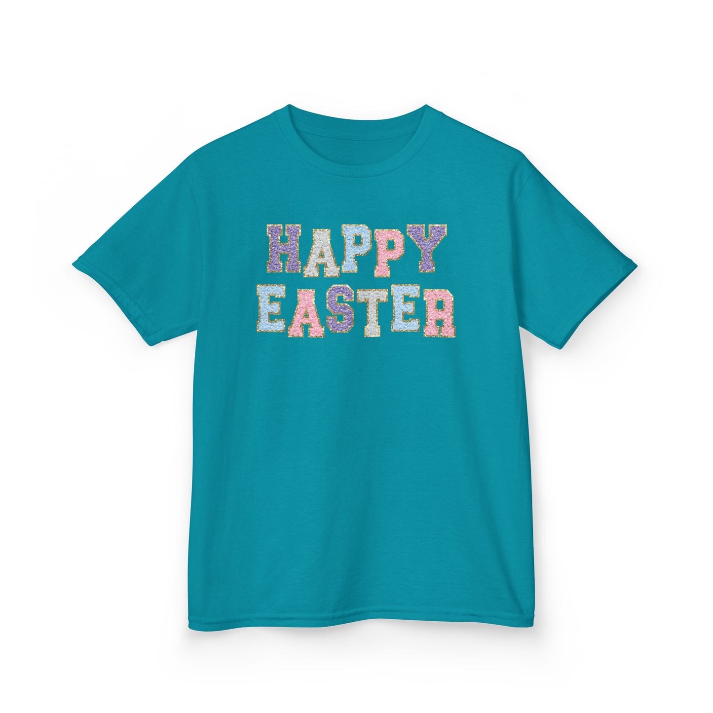 Faux Chenille Patch “Happy Easter” Youth Tee