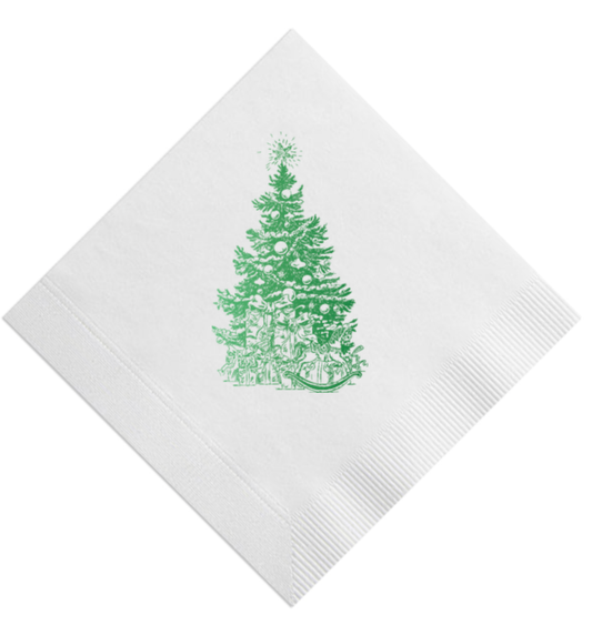 Christmas Tree Beverage Napkin