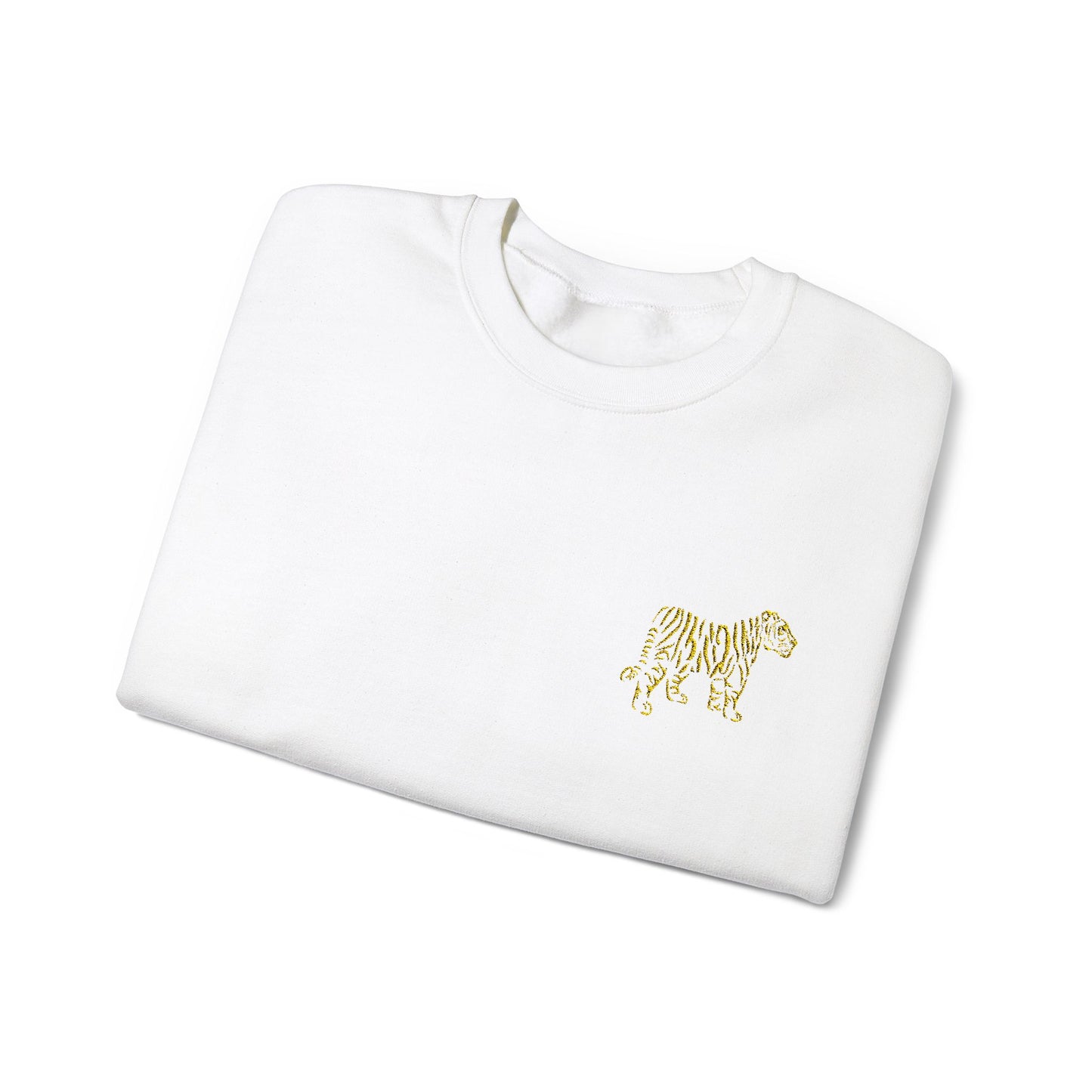 Yellow Embroidered Tiger Crewneck