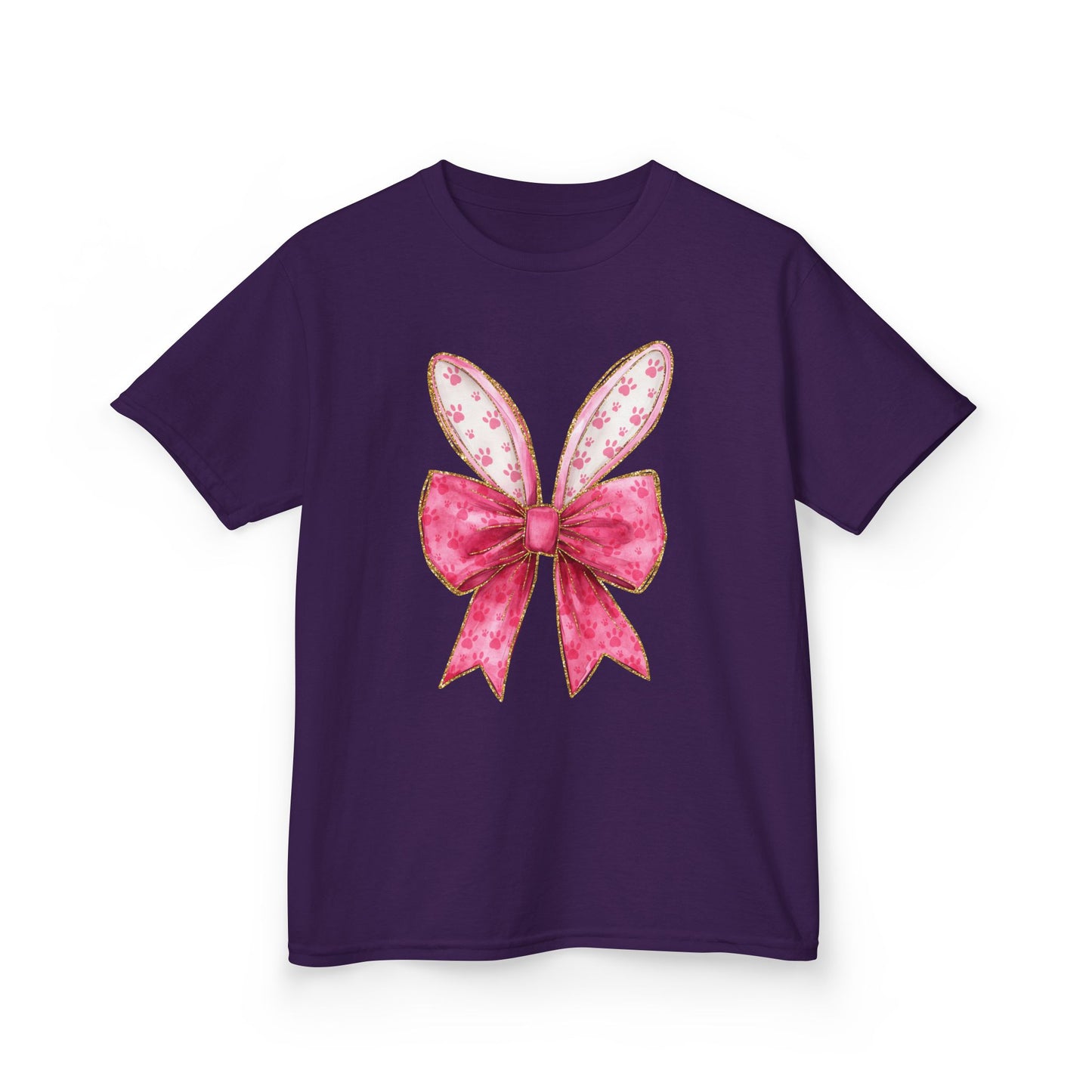 Pink Bow Bunny Ears Youth Tee