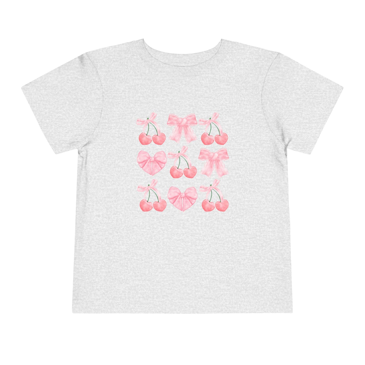 Toddler Pink Cherry Heart & Bow Tee