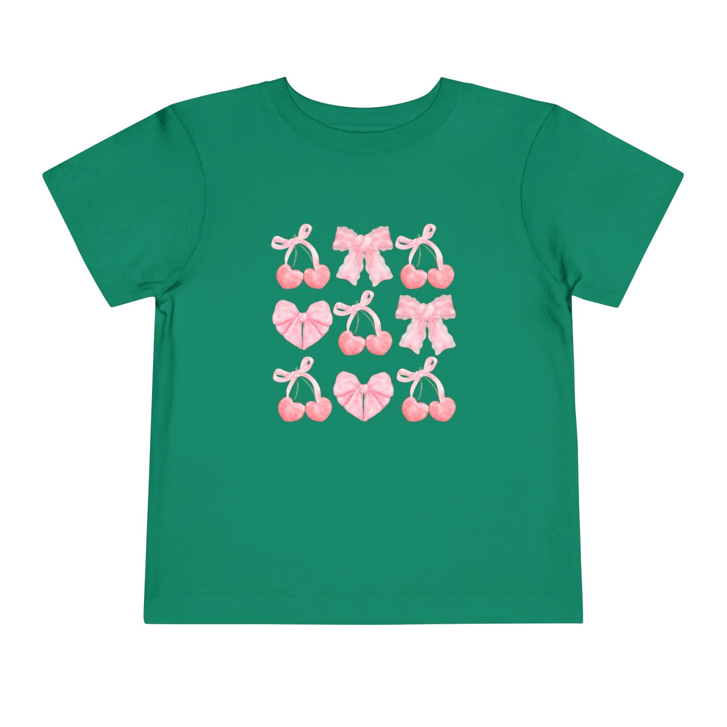 Toddler Pink Cherry Heart & Bow Tee