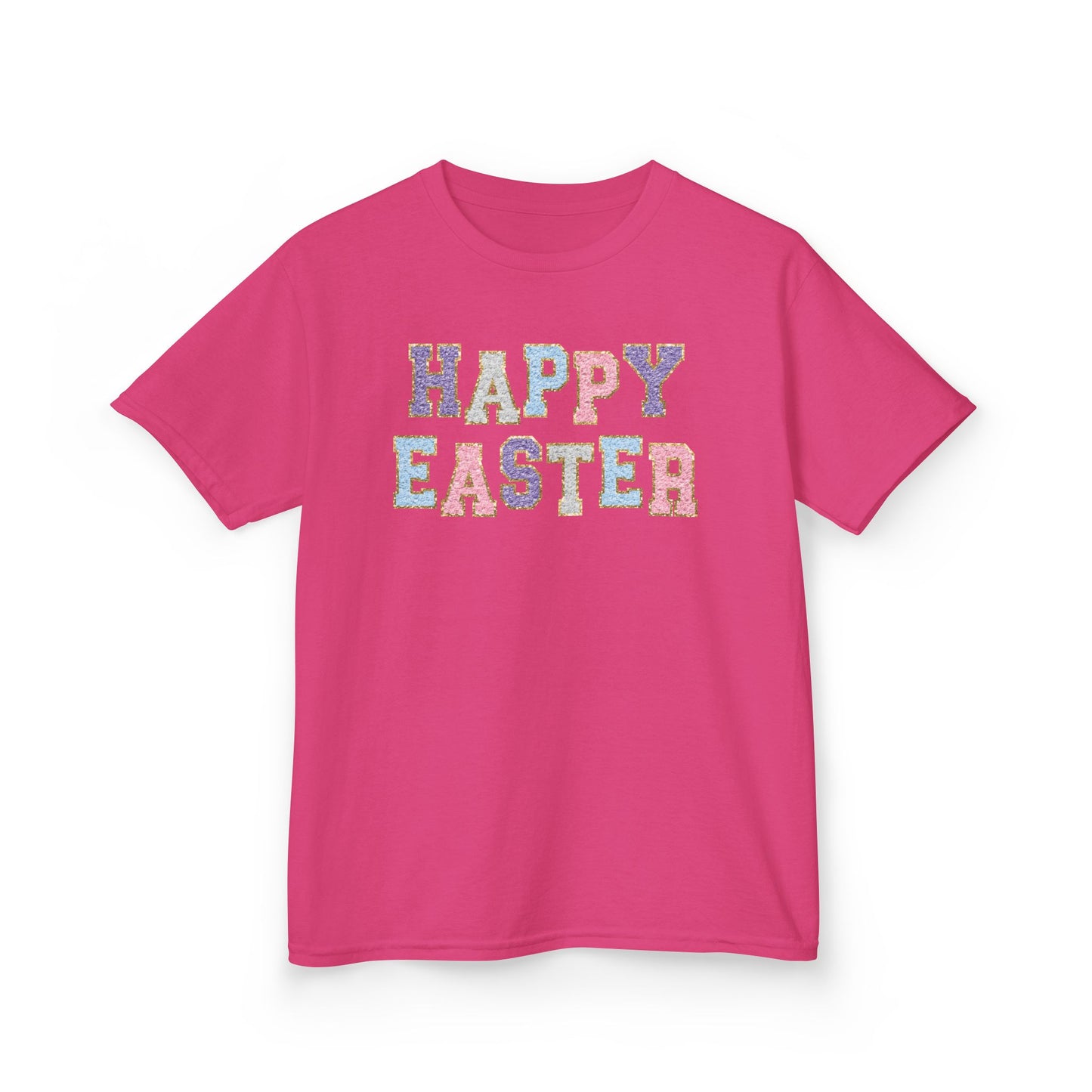 Faux Chenille Patch “Happy Easter” Youth Tee