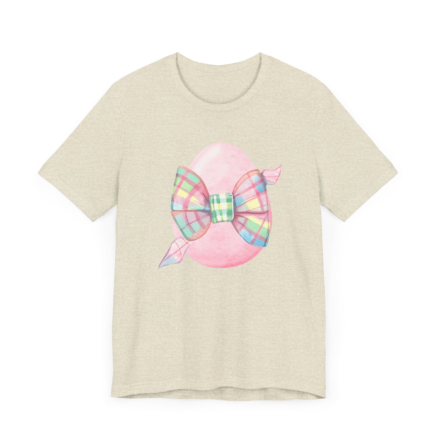 Plaid Bow Easter Egg Adult Tee