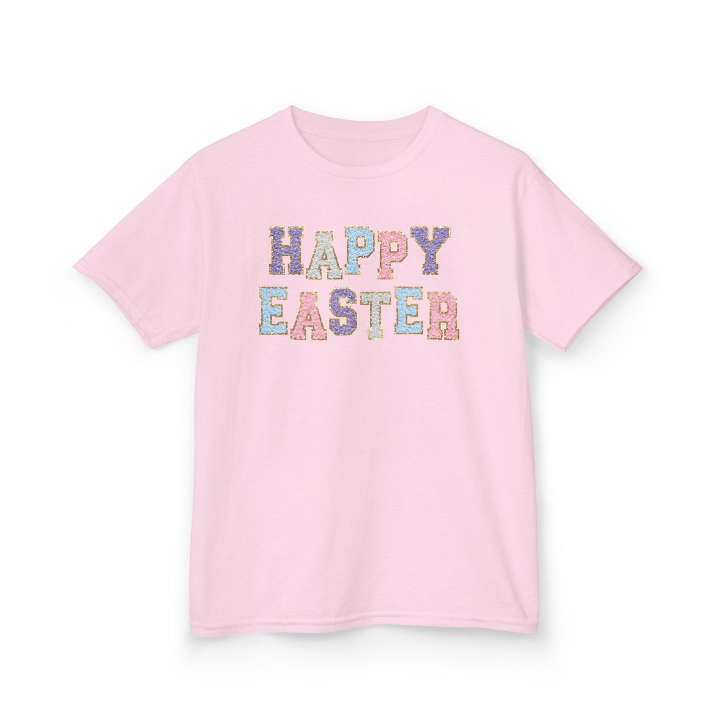 Faux Chenille Patch “Happy Easter” Youth Tee