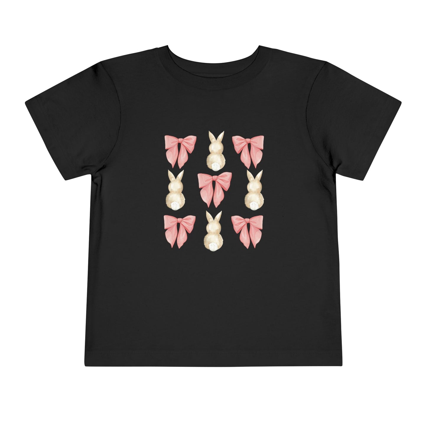 Bunnies & Pink Bow Coquette Toddler Tee