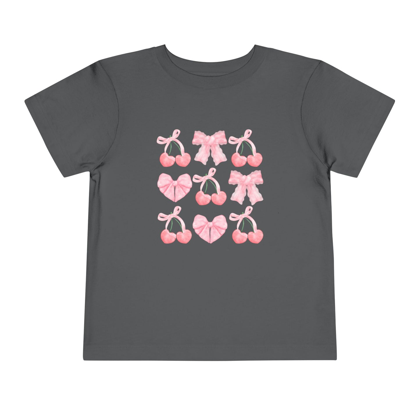 Toddler Pink Cherry Heart & Bow Tee