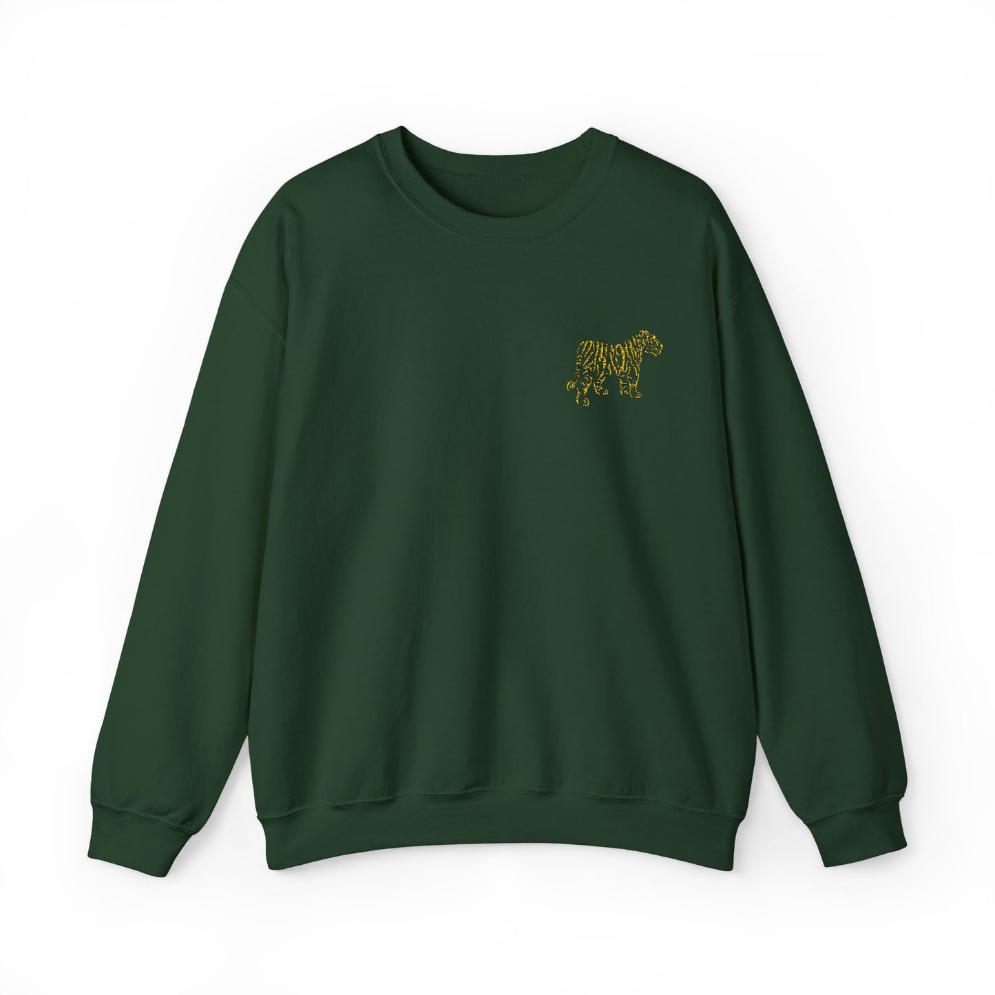 Yellow Embroidered Tiger Crewneck