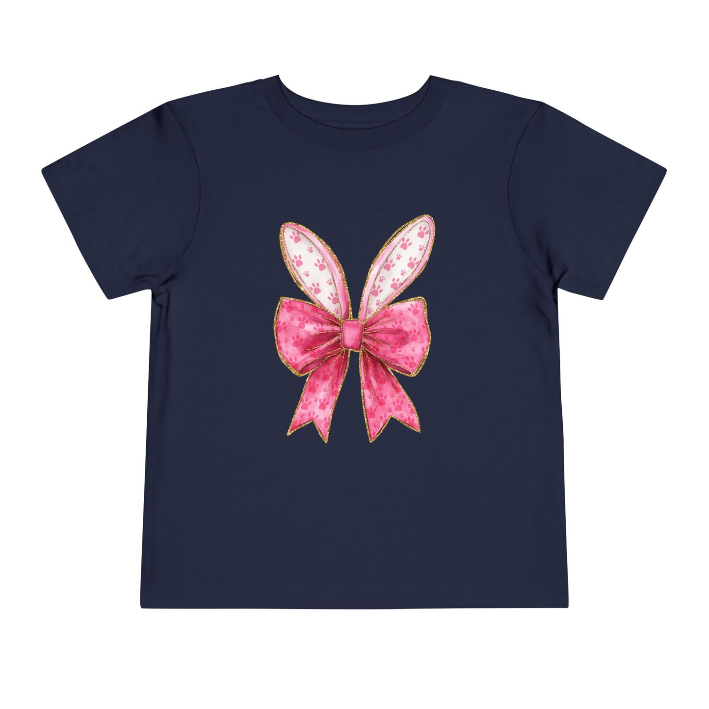 Pink Bow Bunny Ears Toddler Tee