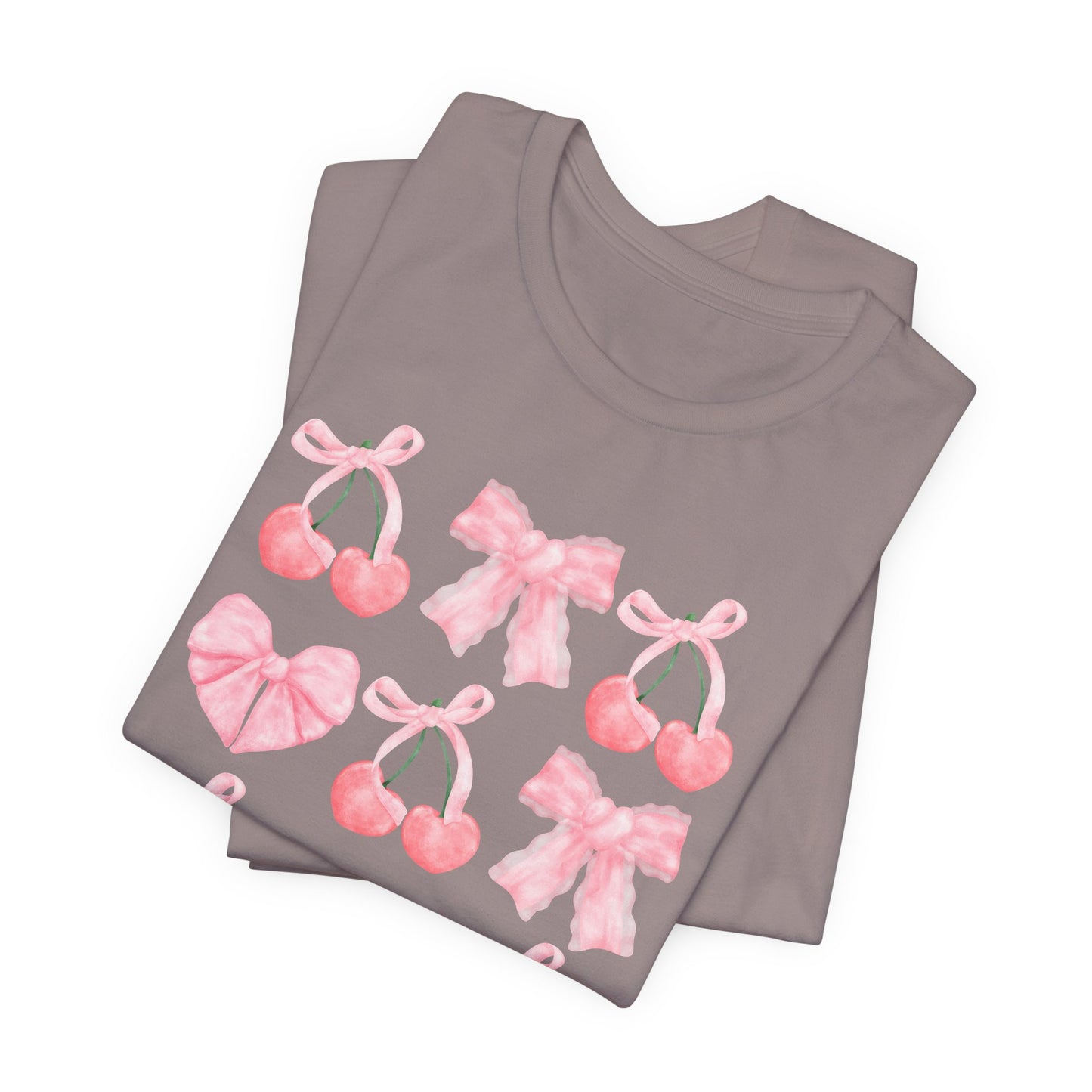Pink Cherry Heart & Bow Tee